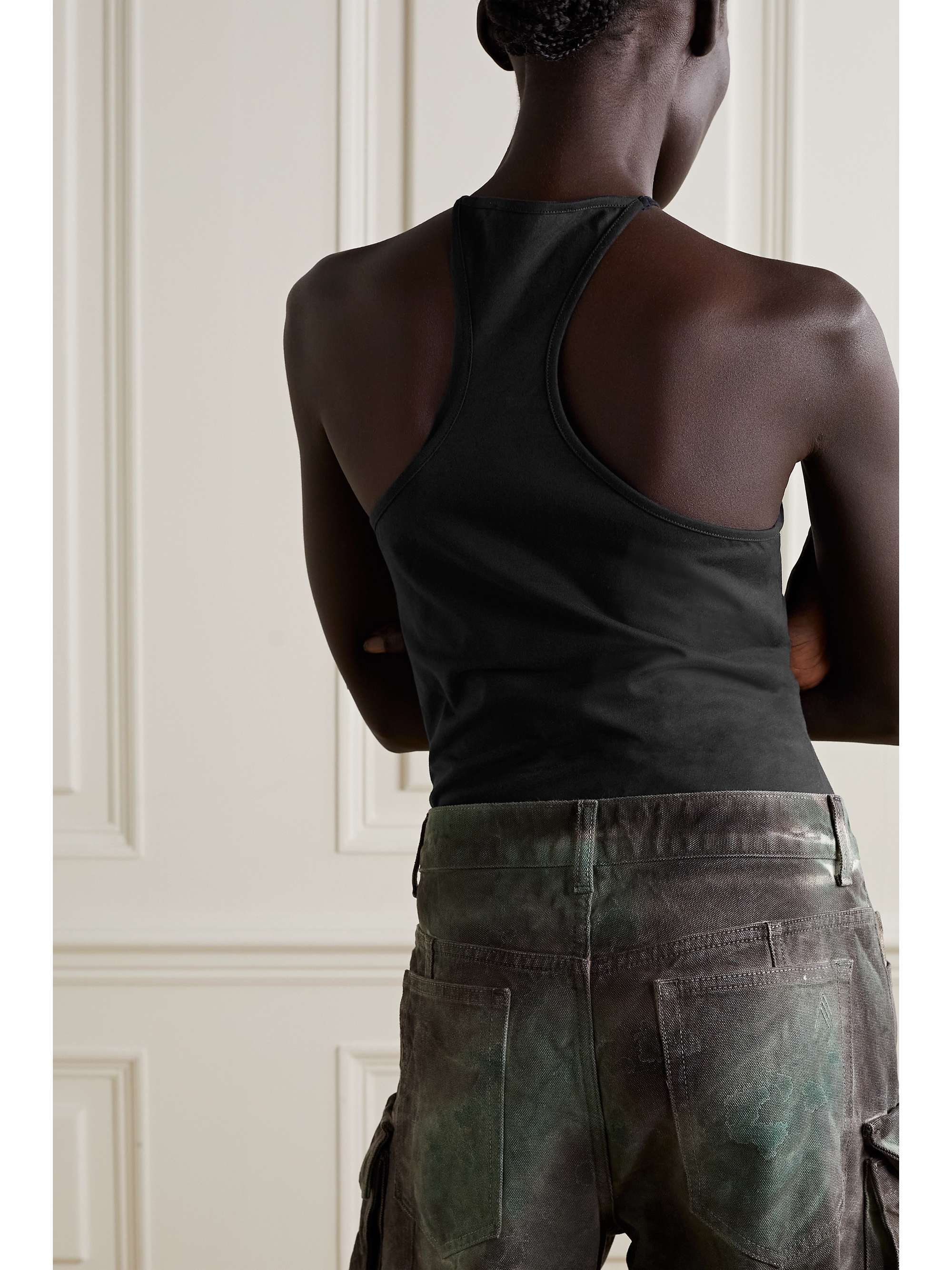 THE ATTICO Emma cutout cotton-jersey tank