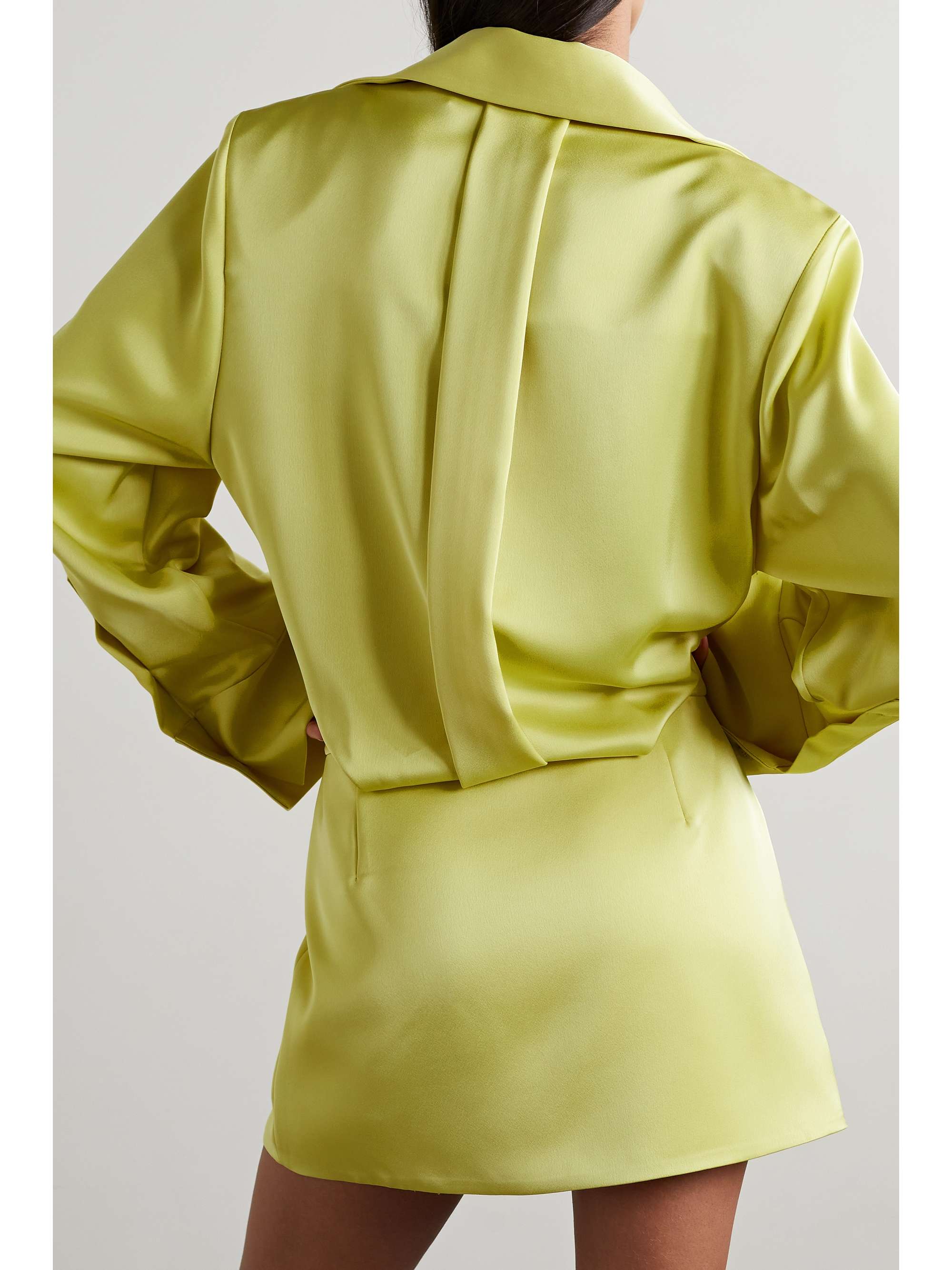 THE ATTICO Margot satin mini shirt dress