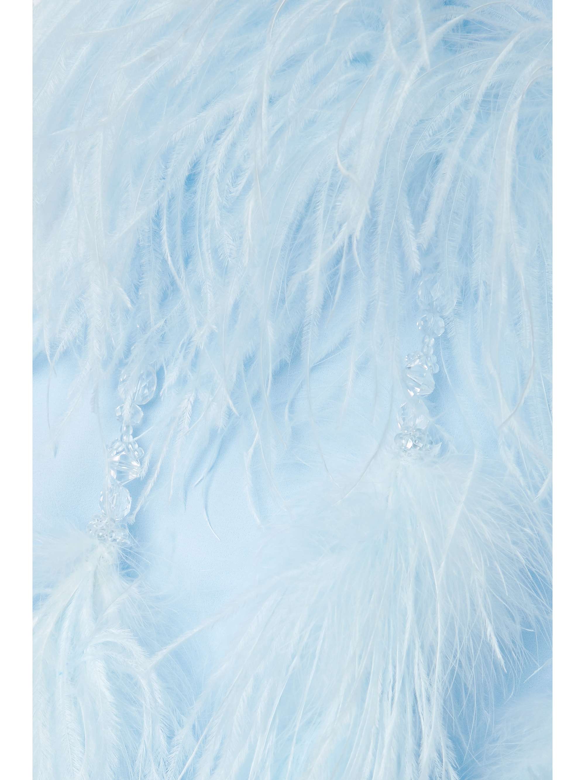 THE ATTICO Josephine feather and bead-embellished crepe halterneck mini dress