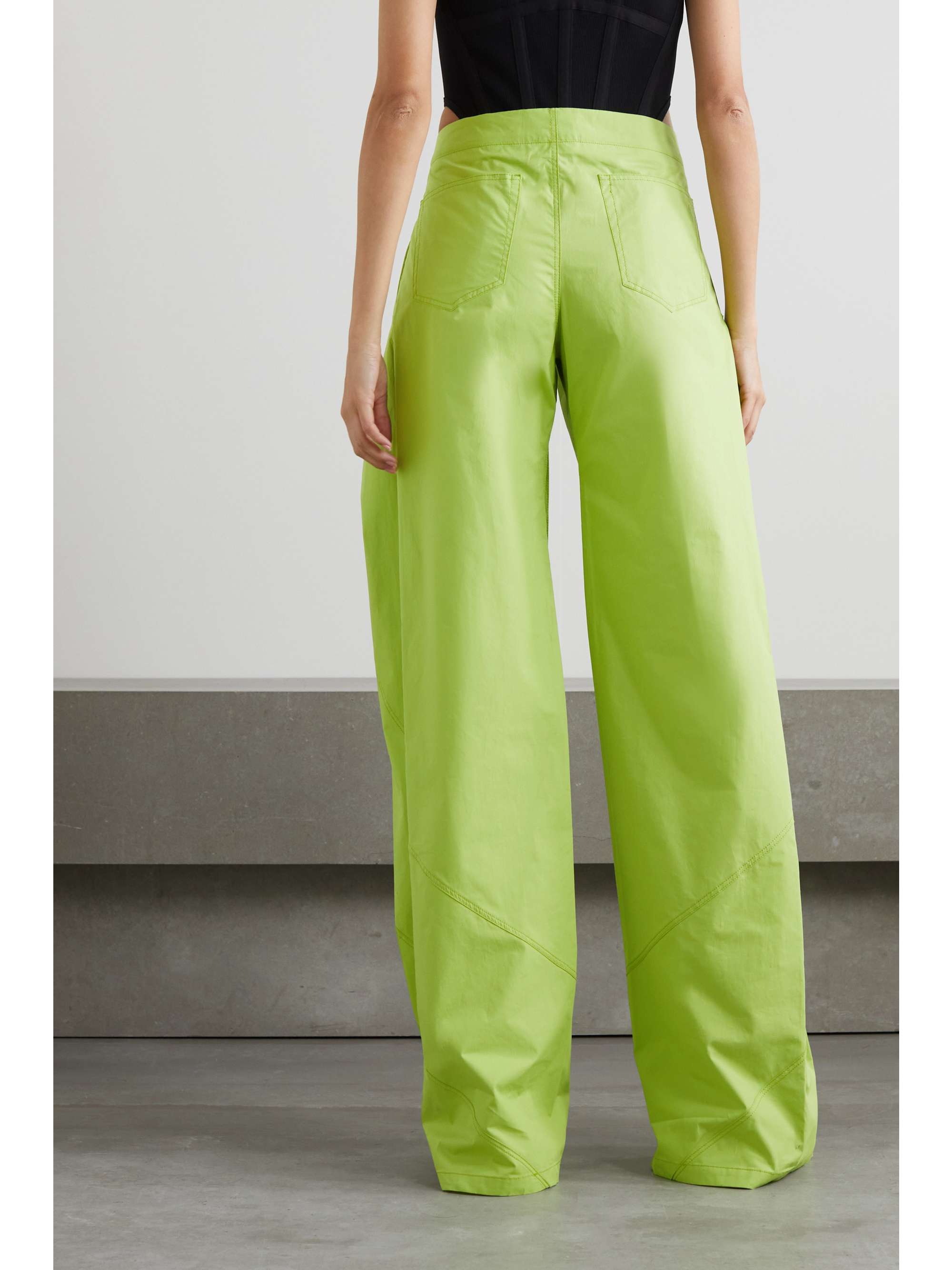 THE ATTICO Hiro layered cotton wide-leg pants