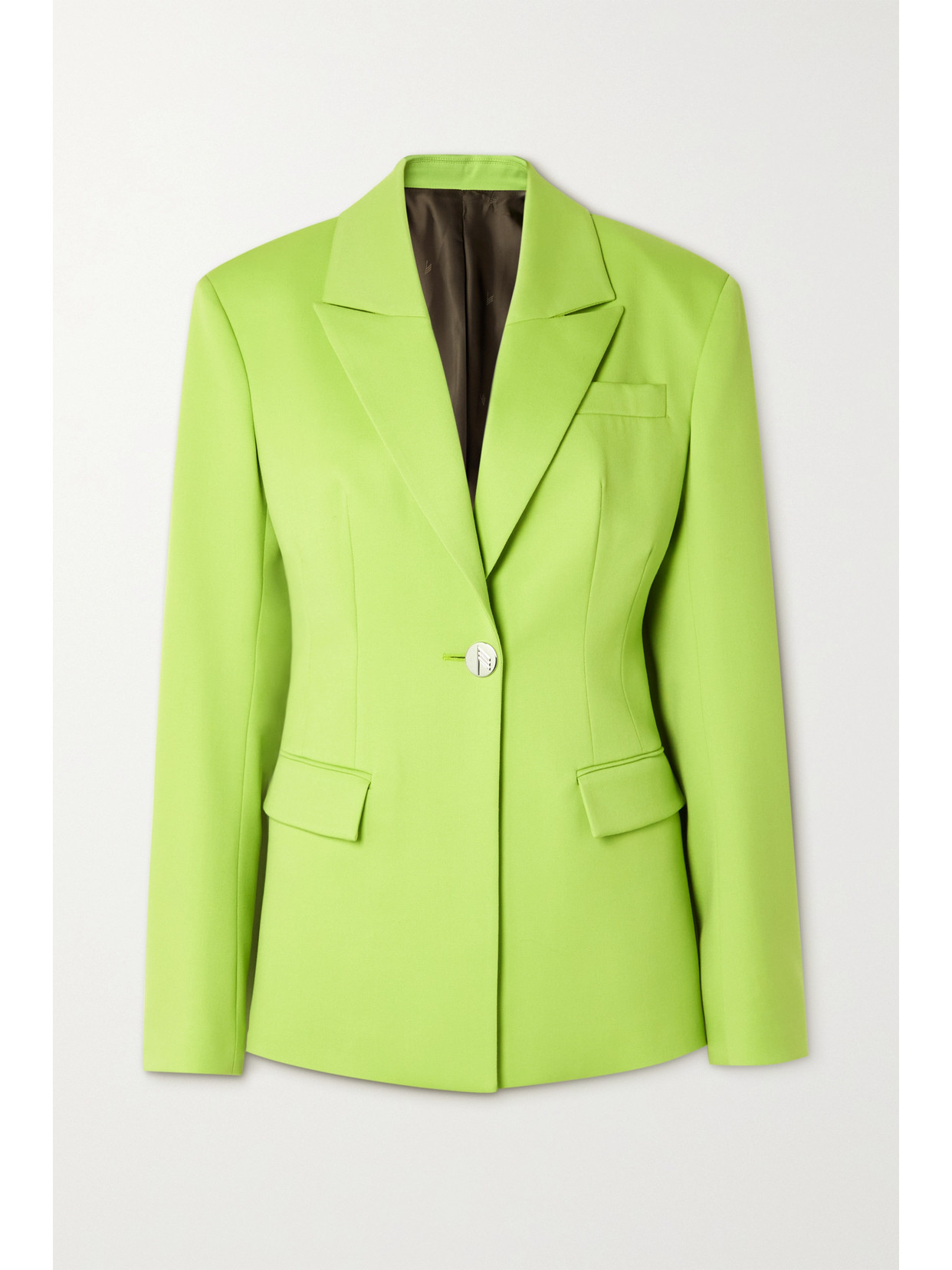 Attico Green Single-breasted Blazer In Green