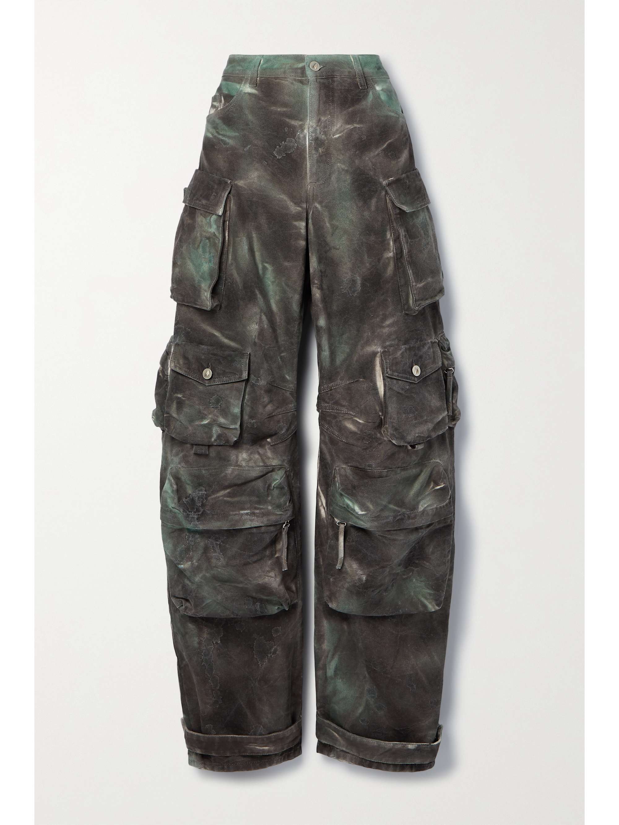 Green Fern printed cotton-canvas cargo 