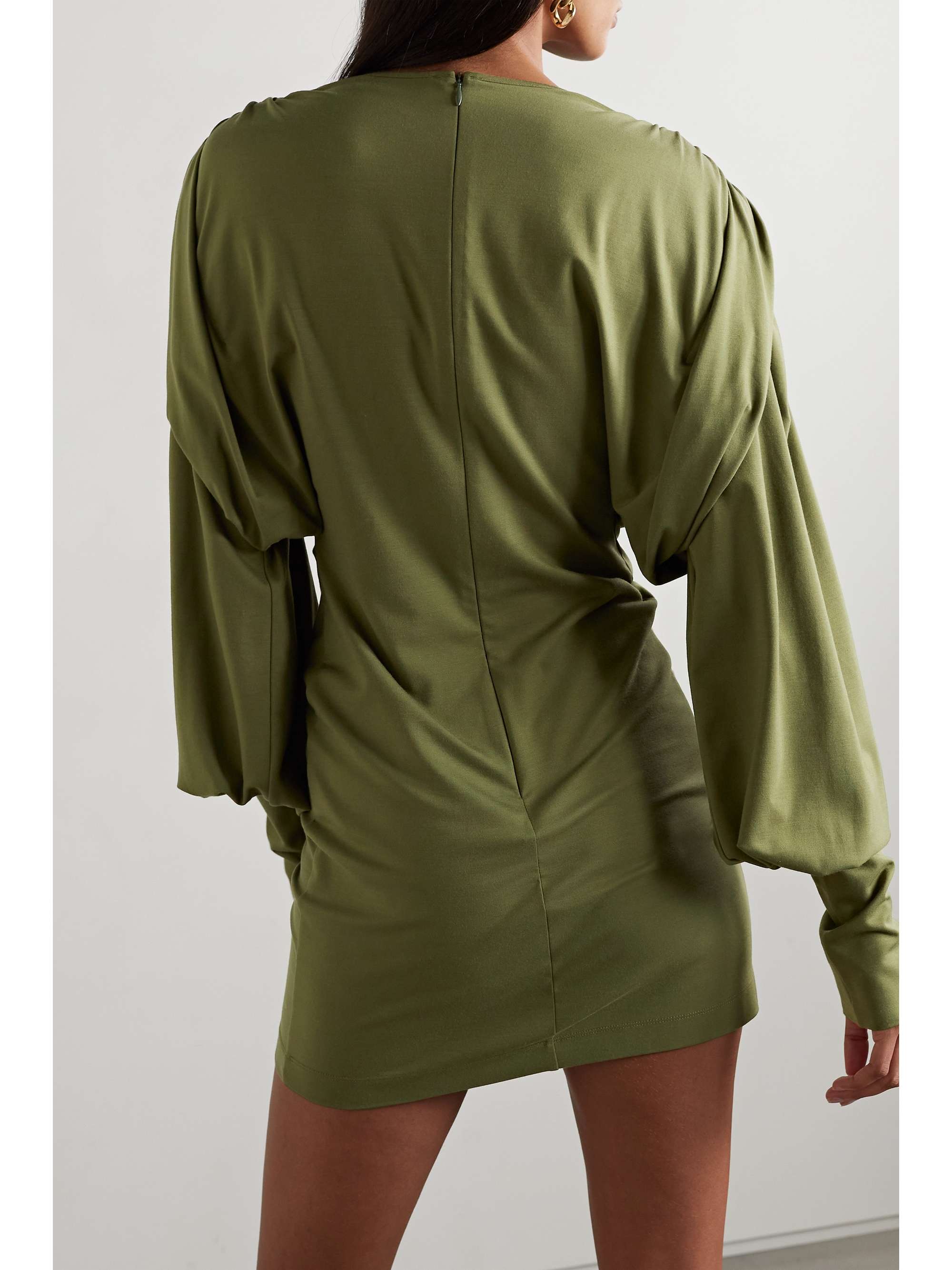 THE ATTICO Quinn draped stretch-jersey mini dress