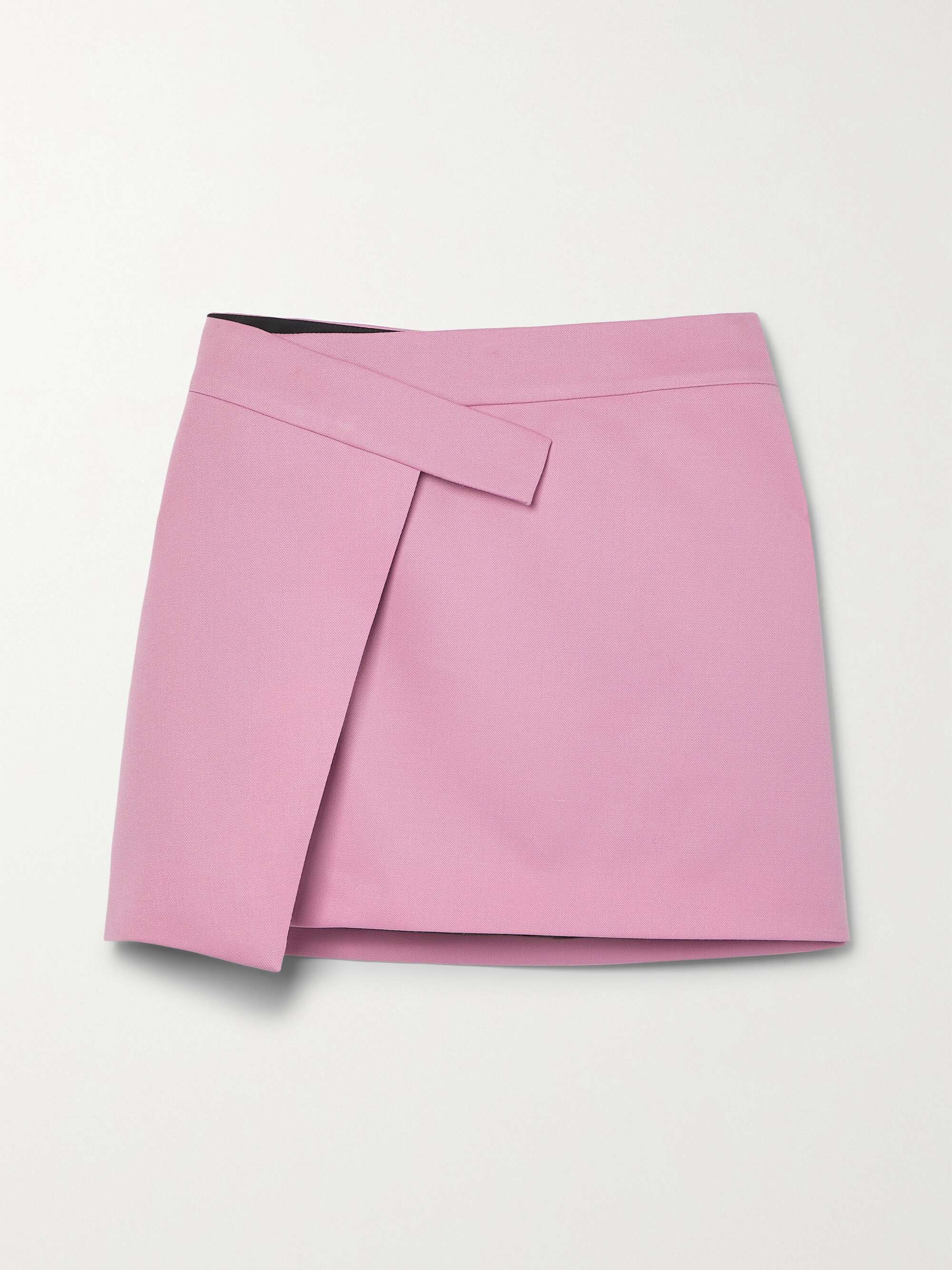 THE ATTICO Cloe asymmetric wool-blend twill mini wrap skirt | NET-A-PORTER