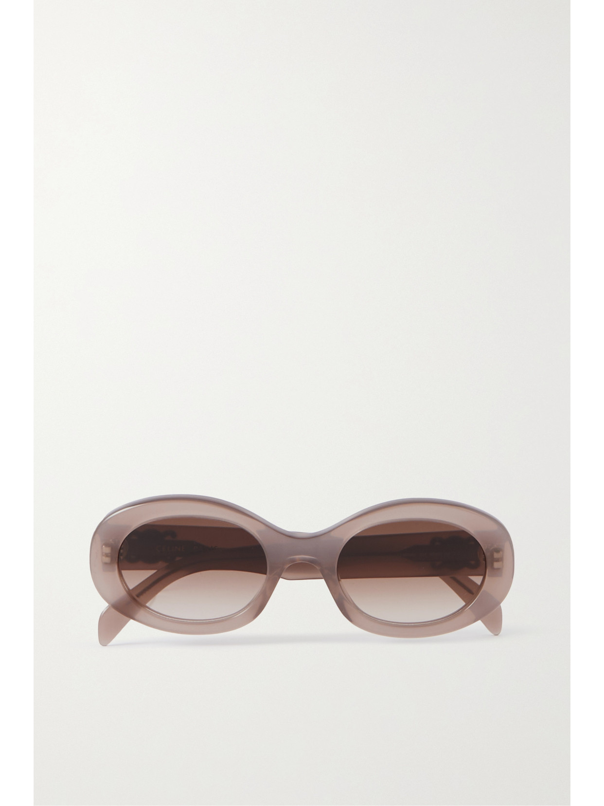 CELINE Eyewear - Triomphe Oval-frame Acetate Sunglasses - Brown 22 Awaiting product image