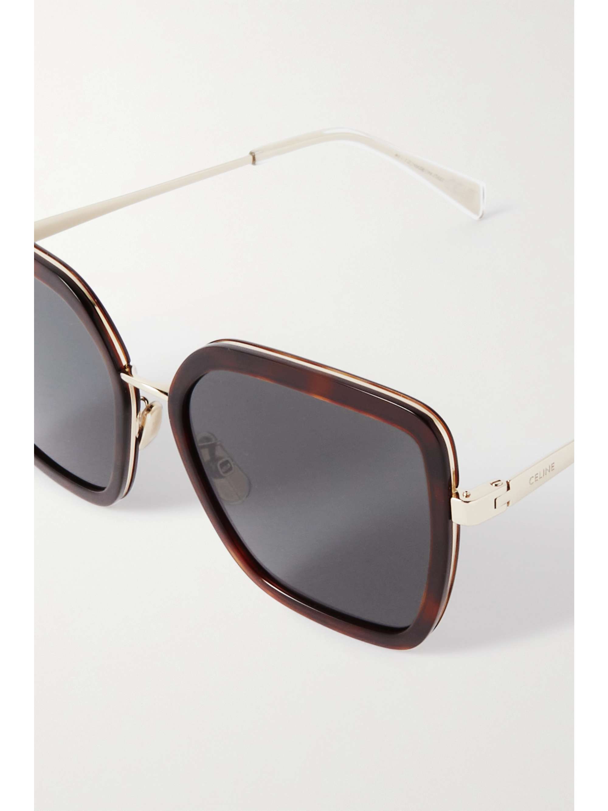 CELINE EYEWEAR Cat-eye tortoiseshell acetate and gold-tone sunglasses