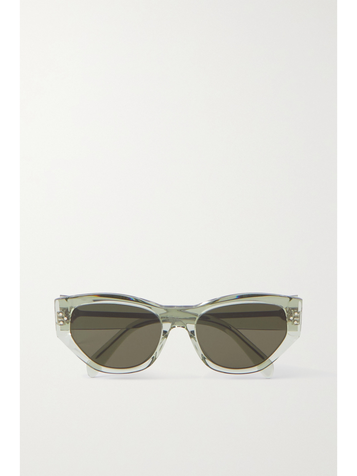 CELINE Eyewear - Round-frame Acetate Sunglasses - Light green 22 Awaiting product image
