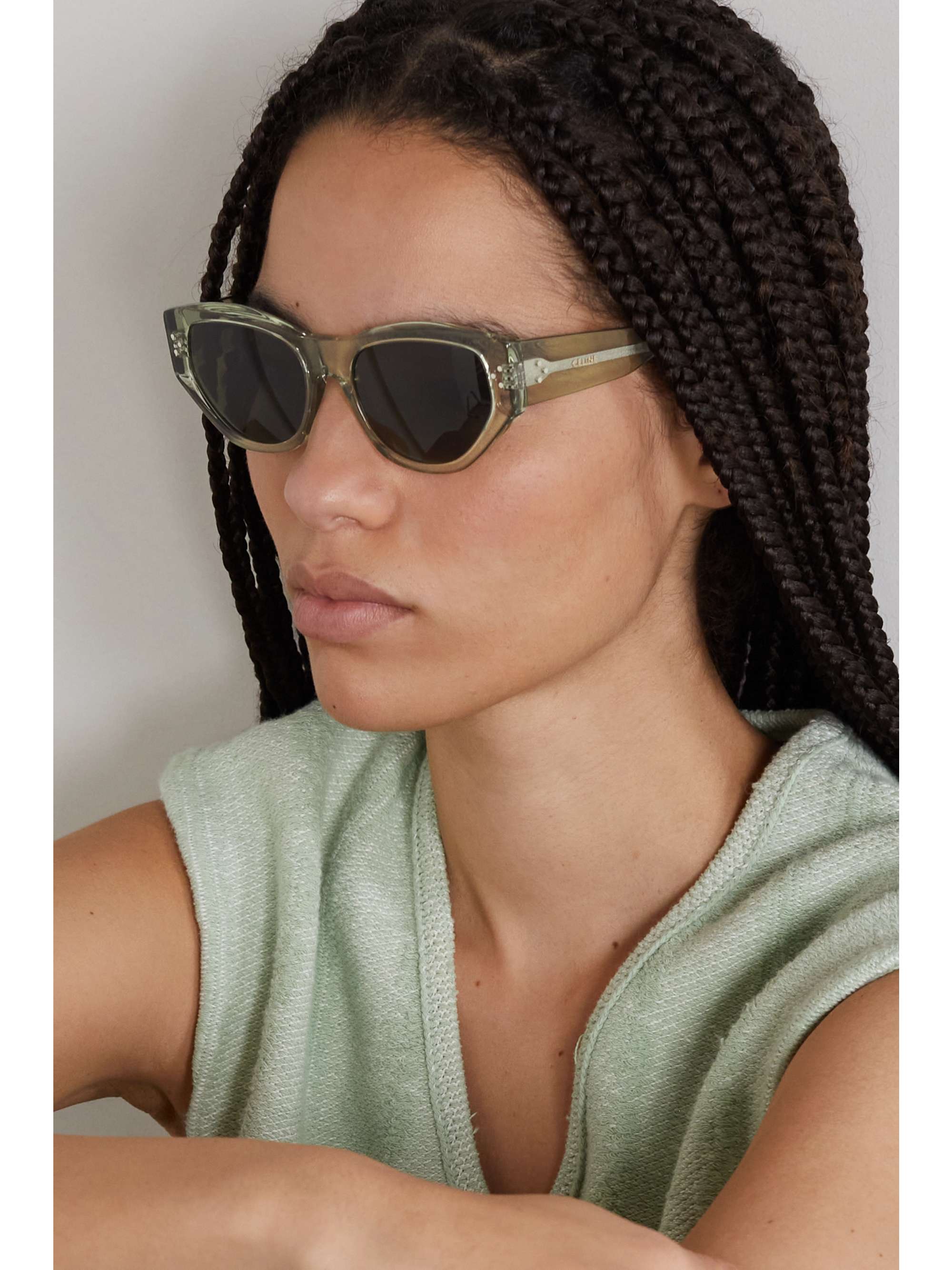 CELINE EYEWEAR Round-frame acetate sunglasses