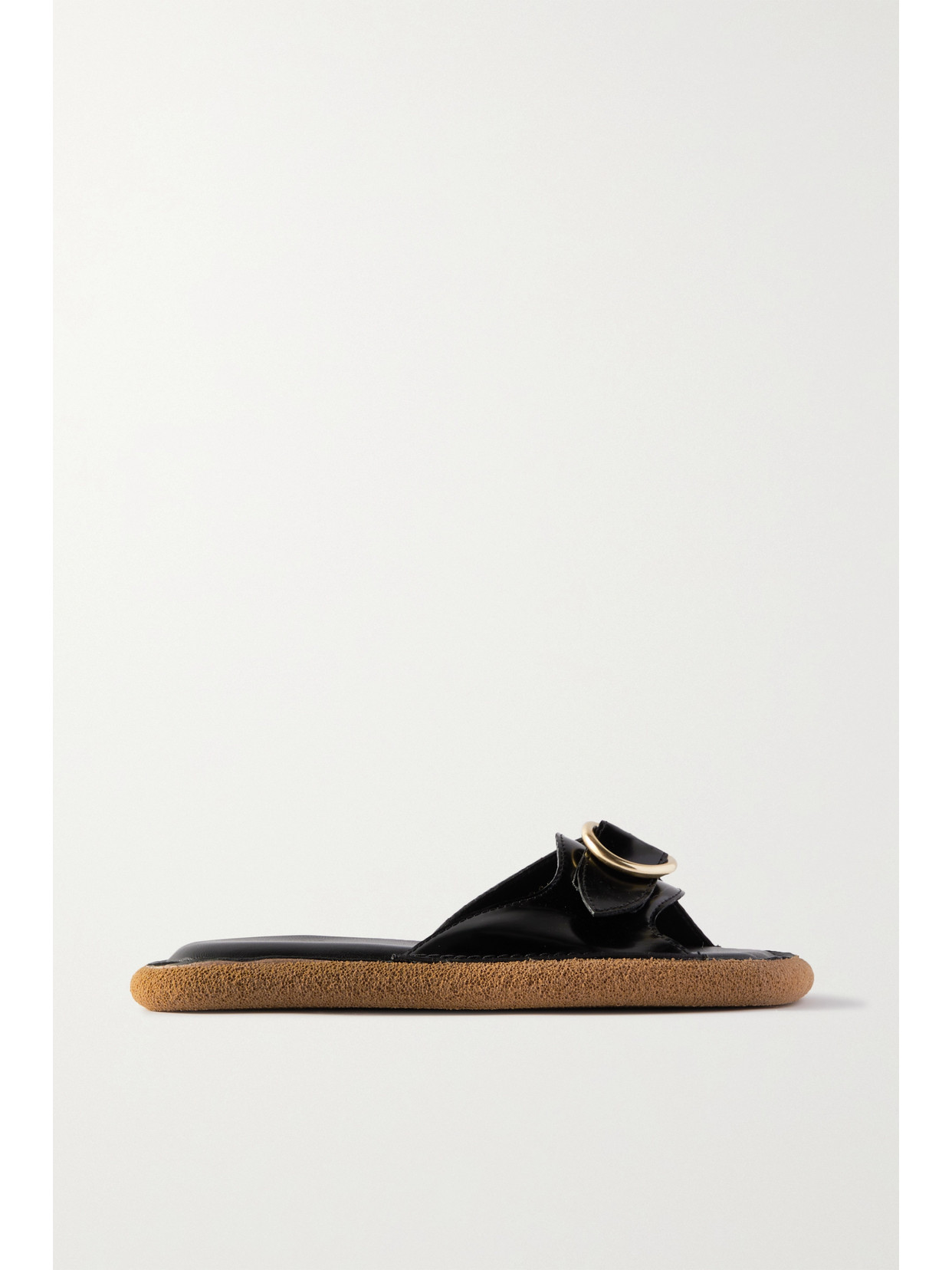 Dries Van Noten Buckled Leather Slides - Black