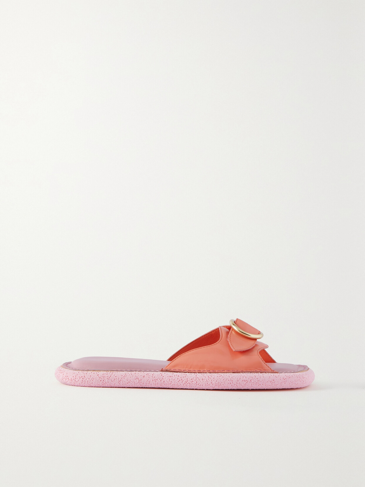 DRIES VAN NOTEN BUCKLED LEATHER SLIDES