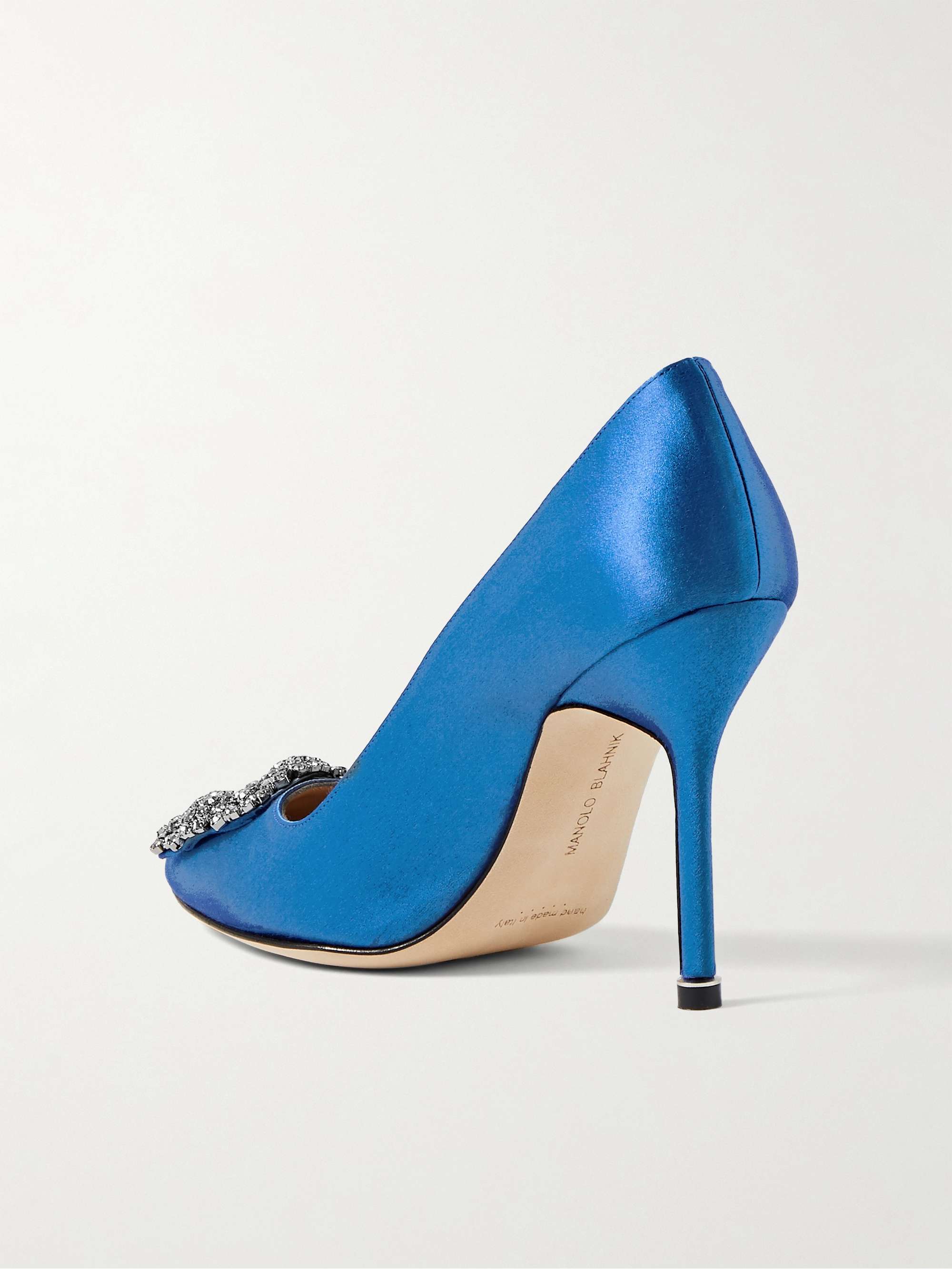 MANOLO BLAHNIK Hangisi 105 embellished satin pumps