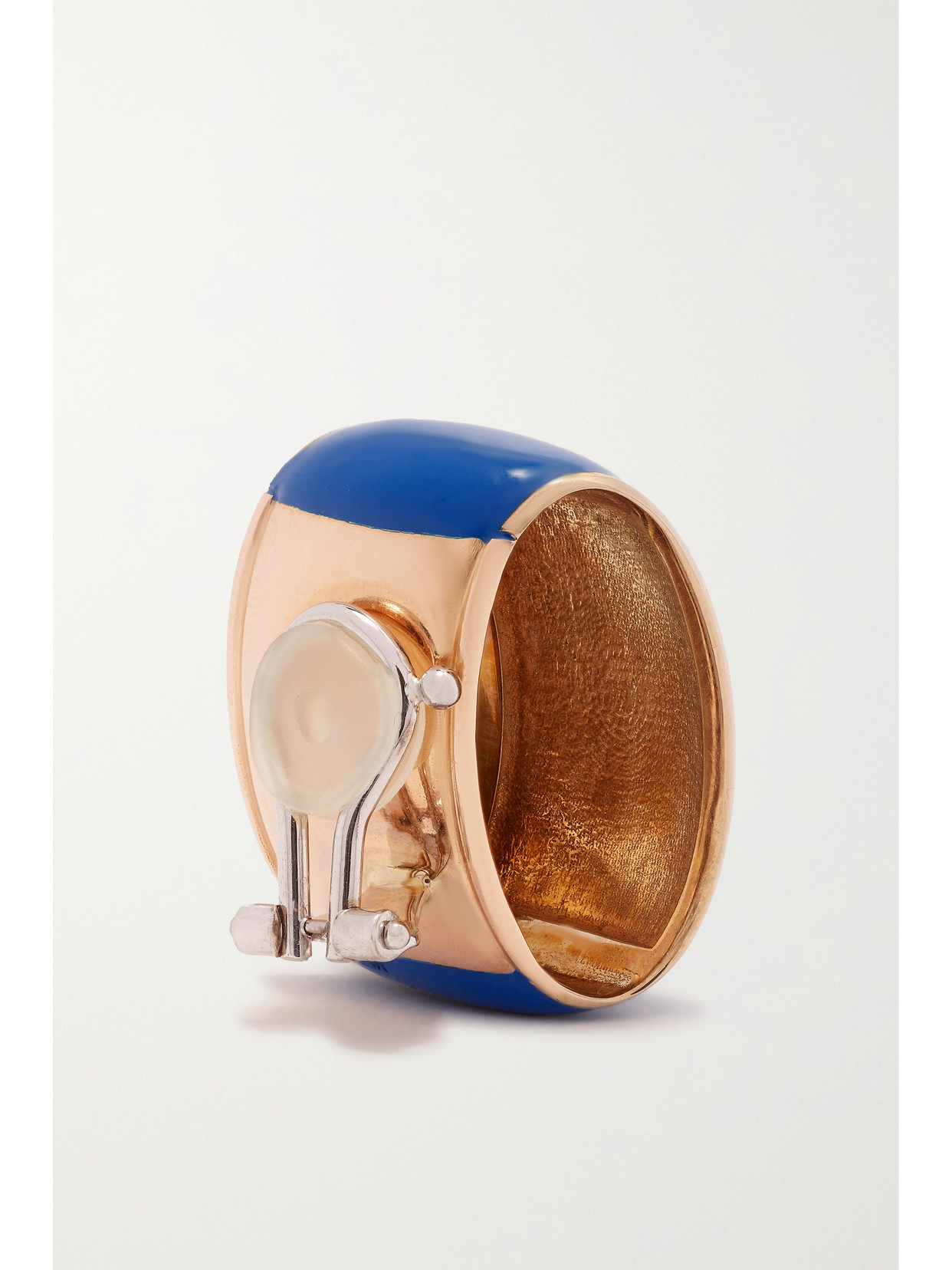 Sabbadini Tokyo 18-karat Rose Gold, Bronze And Lacquer Clip Earrings In Rose Gold