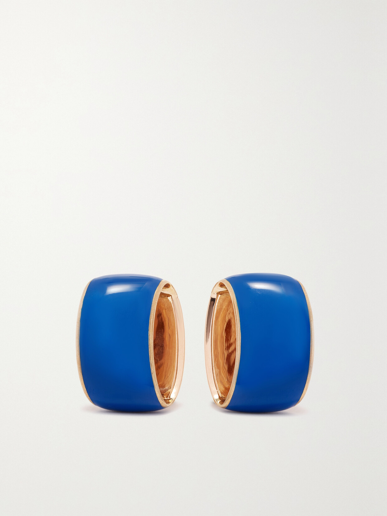 Sabbadini Tokyo 18-karat Rose Gold, Bronze And Lacquer Clip Earrings