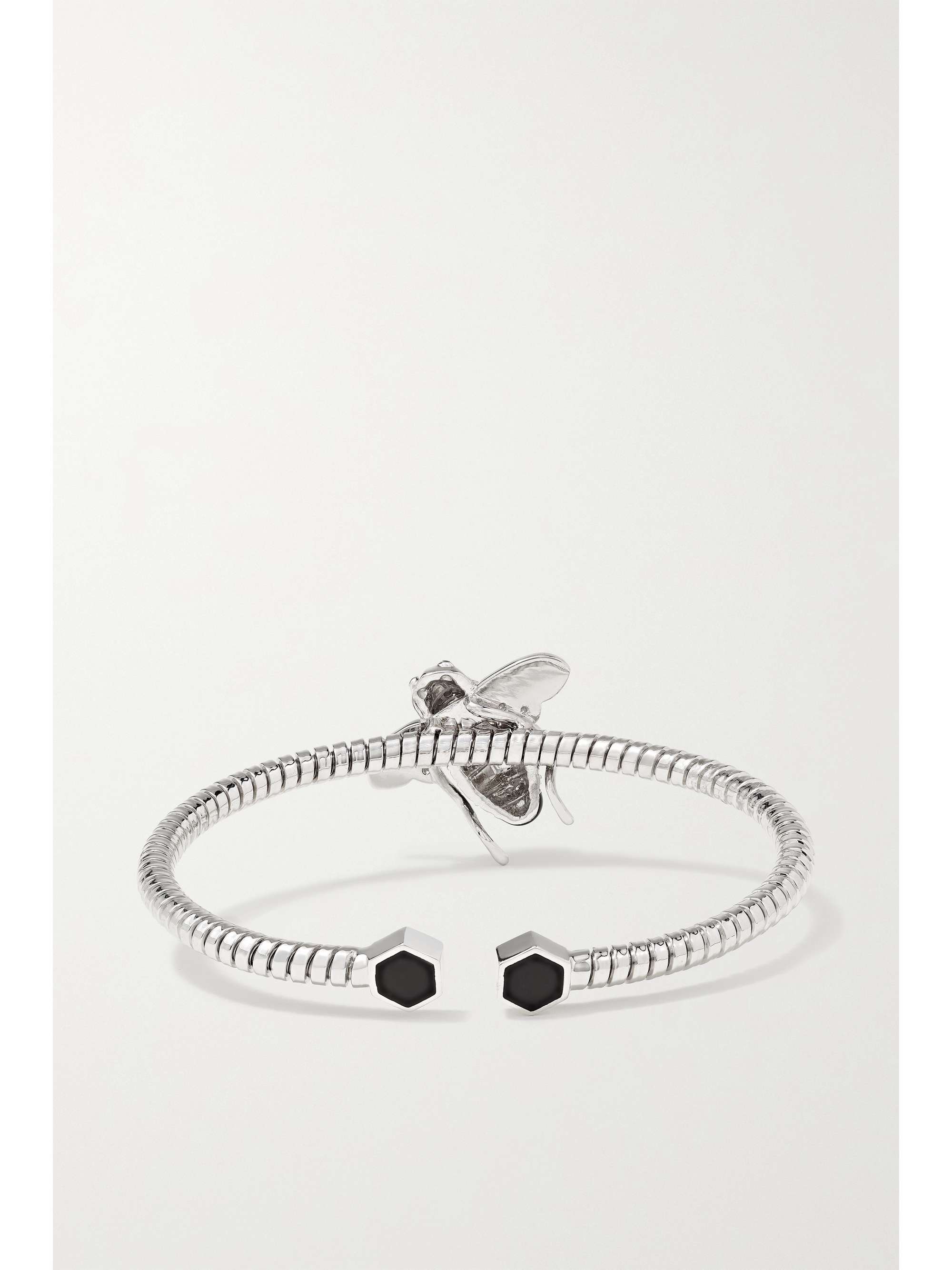 SABBADINI 18-karat white gold, lacquer and diamond bangle