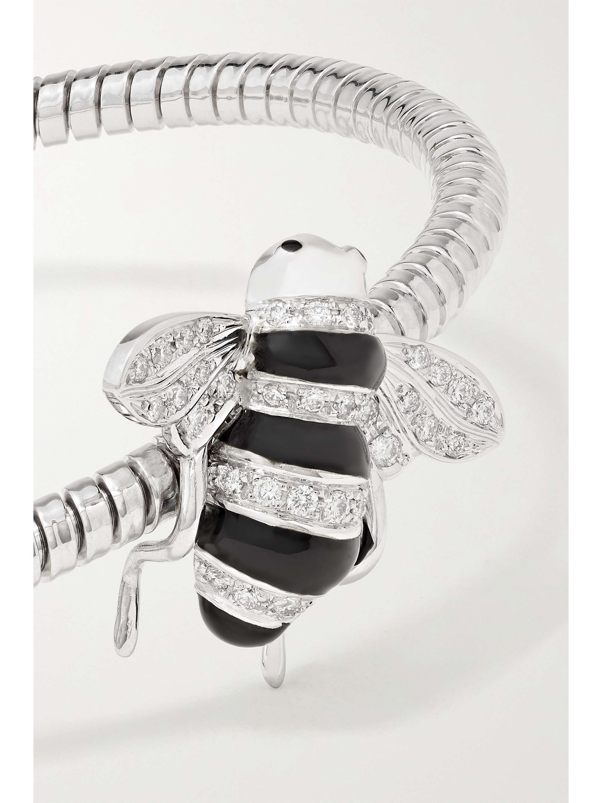 SABBADINI 18-karat white gold, lacquer and diamond bangle