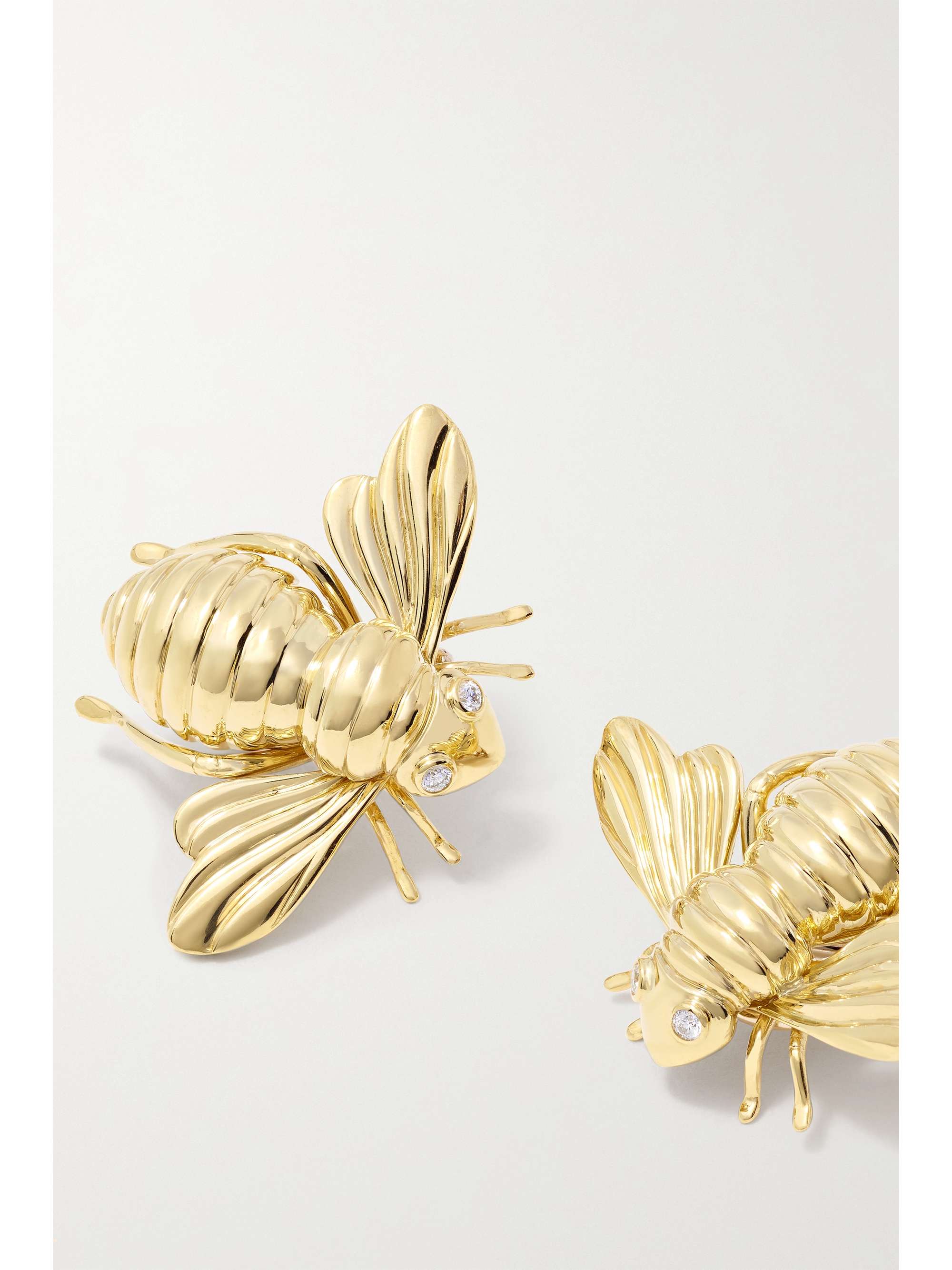 SABBADINI Bee 18-karat gold diamond earrings