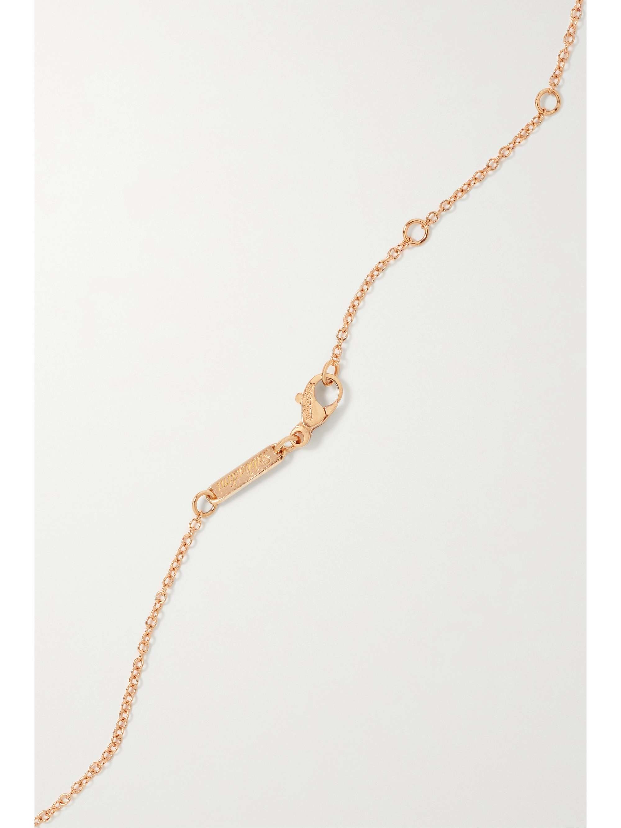 SABBADINI Bee 18-karat rose gold, diamond and lacquer necklace