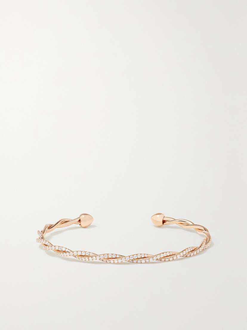 Sabbadini 18-karat Rose Gold Diamond Bangle