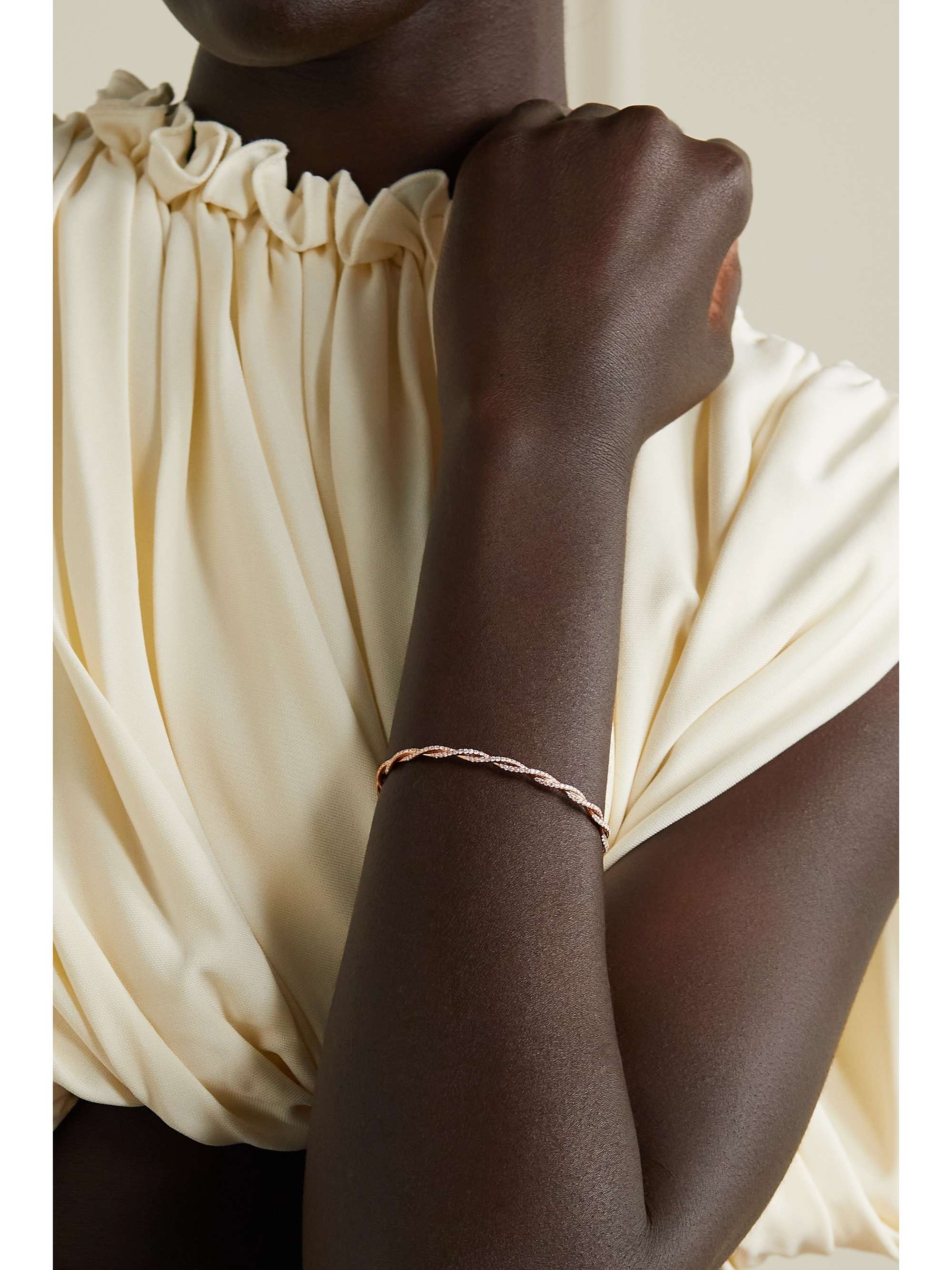 SABBADINI 18-karat rose gold diamond bangle