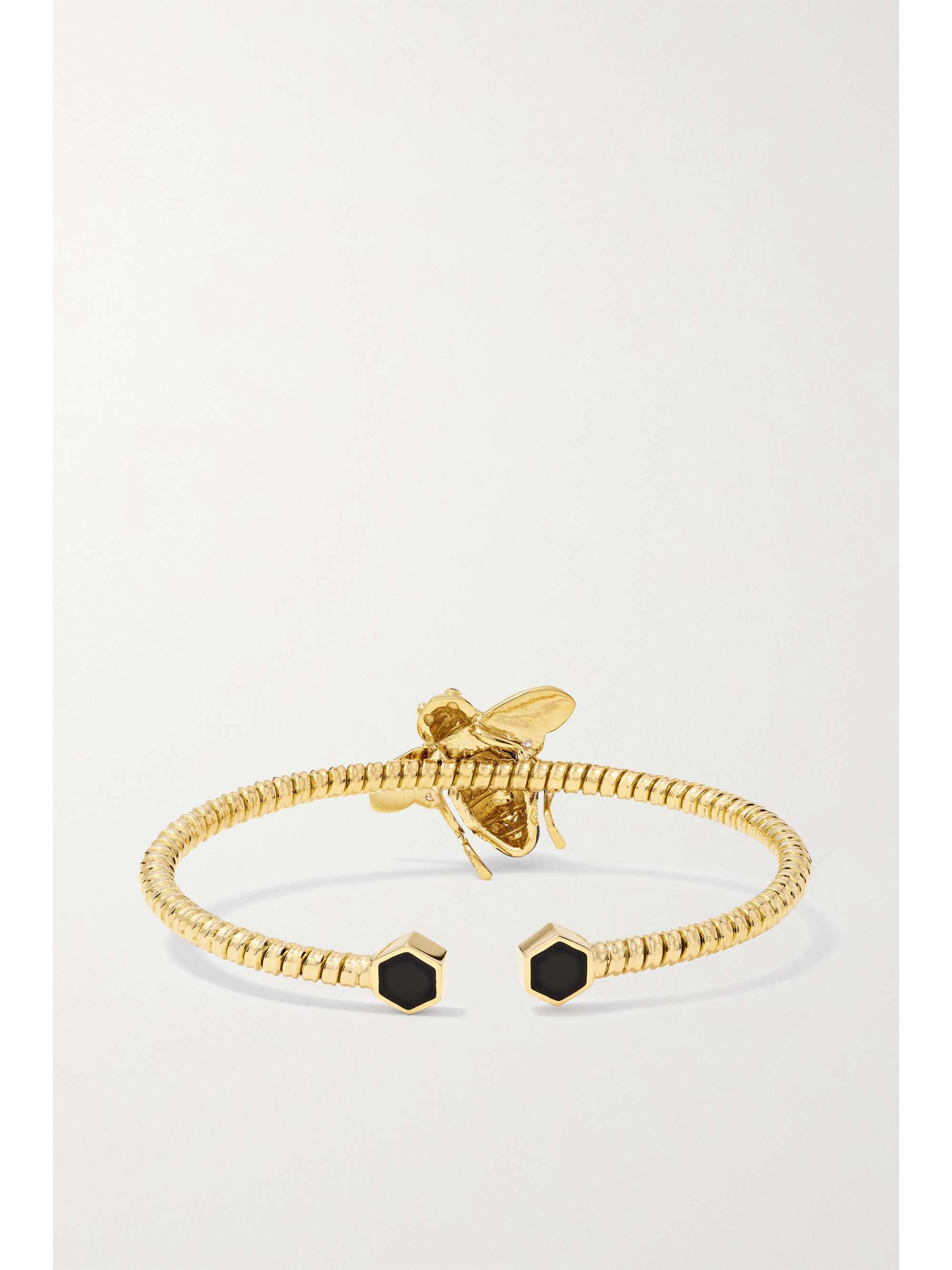 SABBADINI 18-karat gold, lacquer and diamond bangle