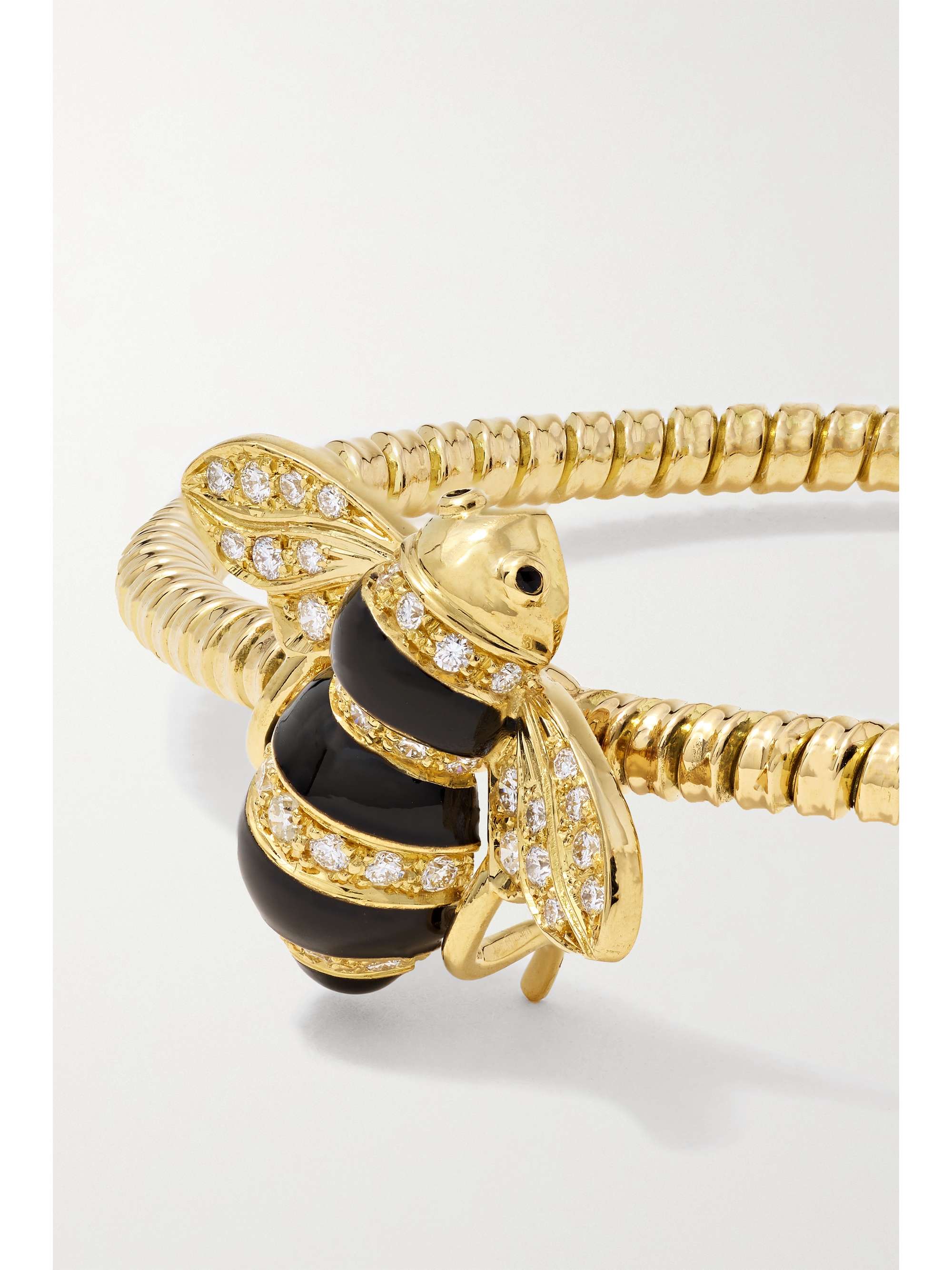 SABBADINI 18-karat gold, lacquer and diamond bangle