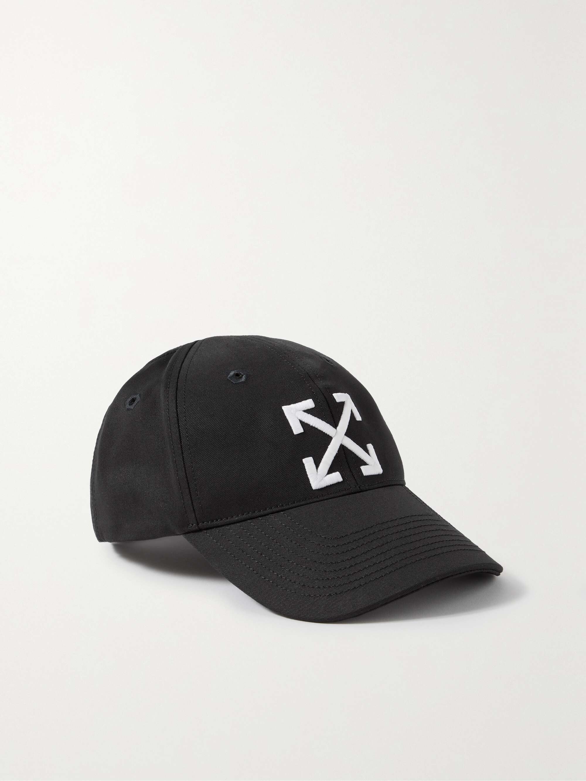 Embroidered cotton-twill baseball cap