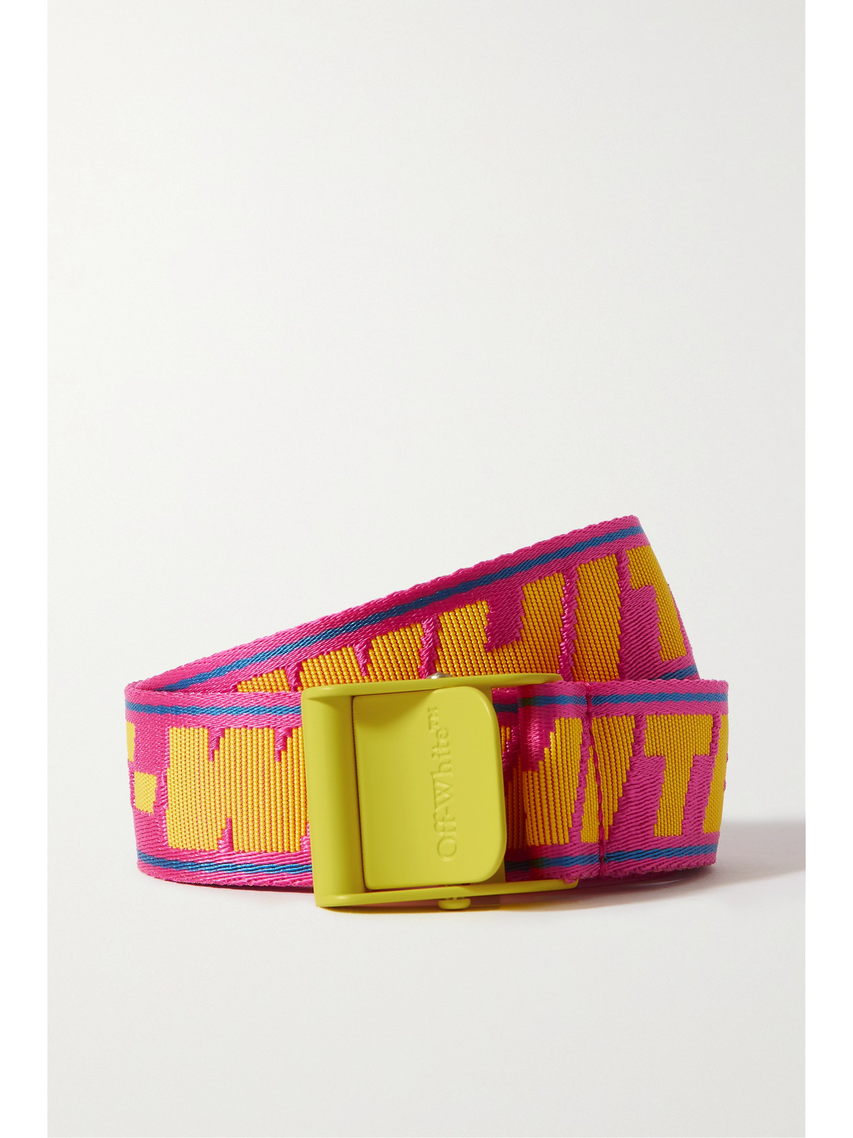 Off-white Canvas-jacquard Waist Belt In Pink