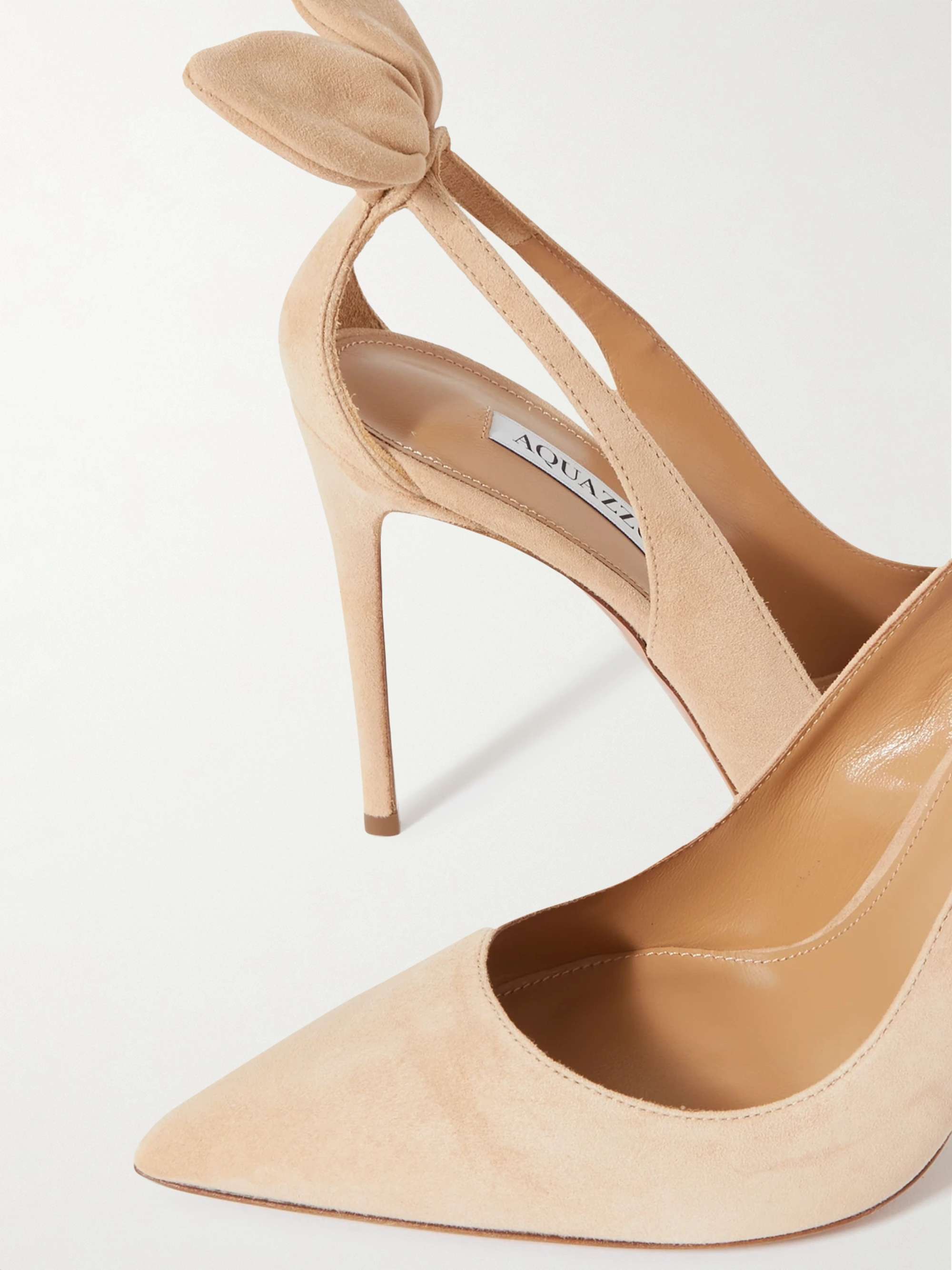 AQUAZZURA Bow Tie 105 suede pumps