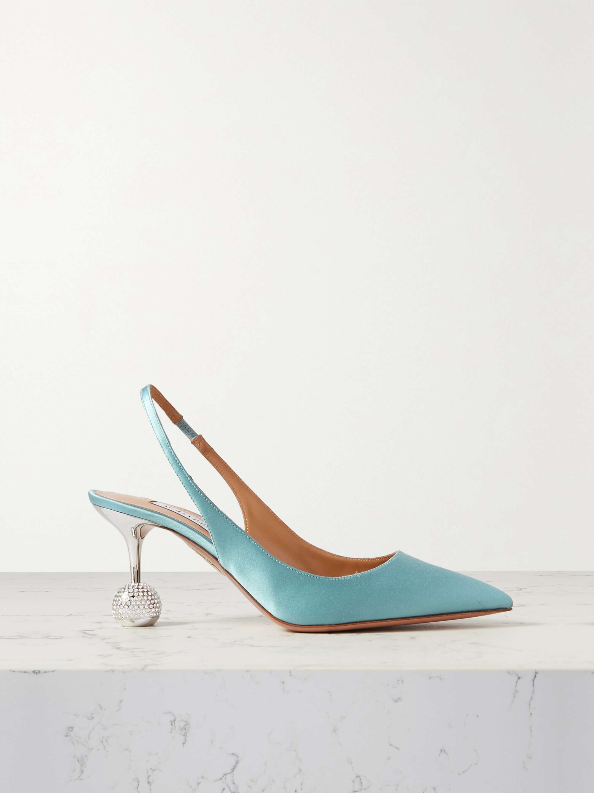 Teal Satin Pumps