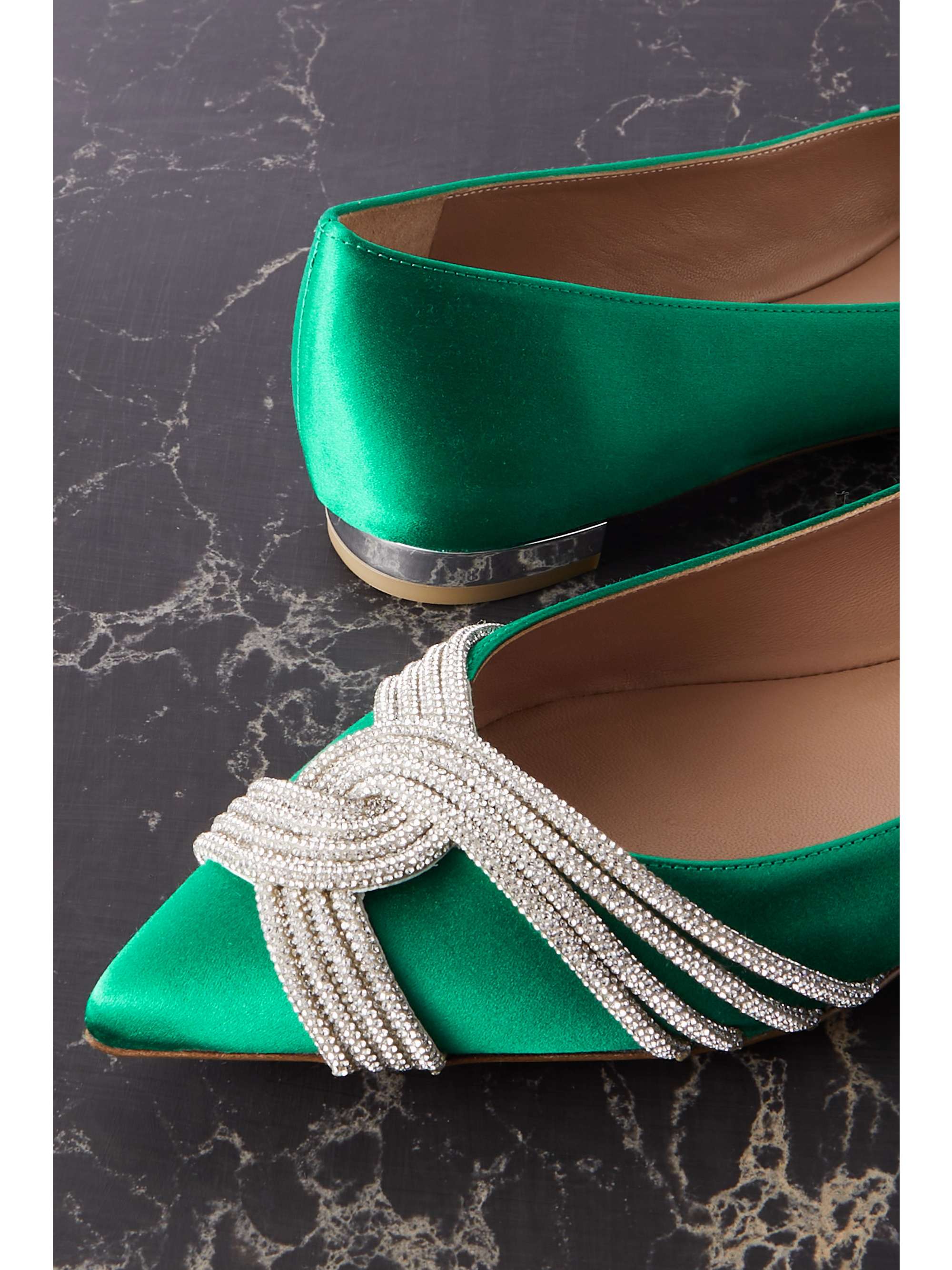 satin pointed toe flats