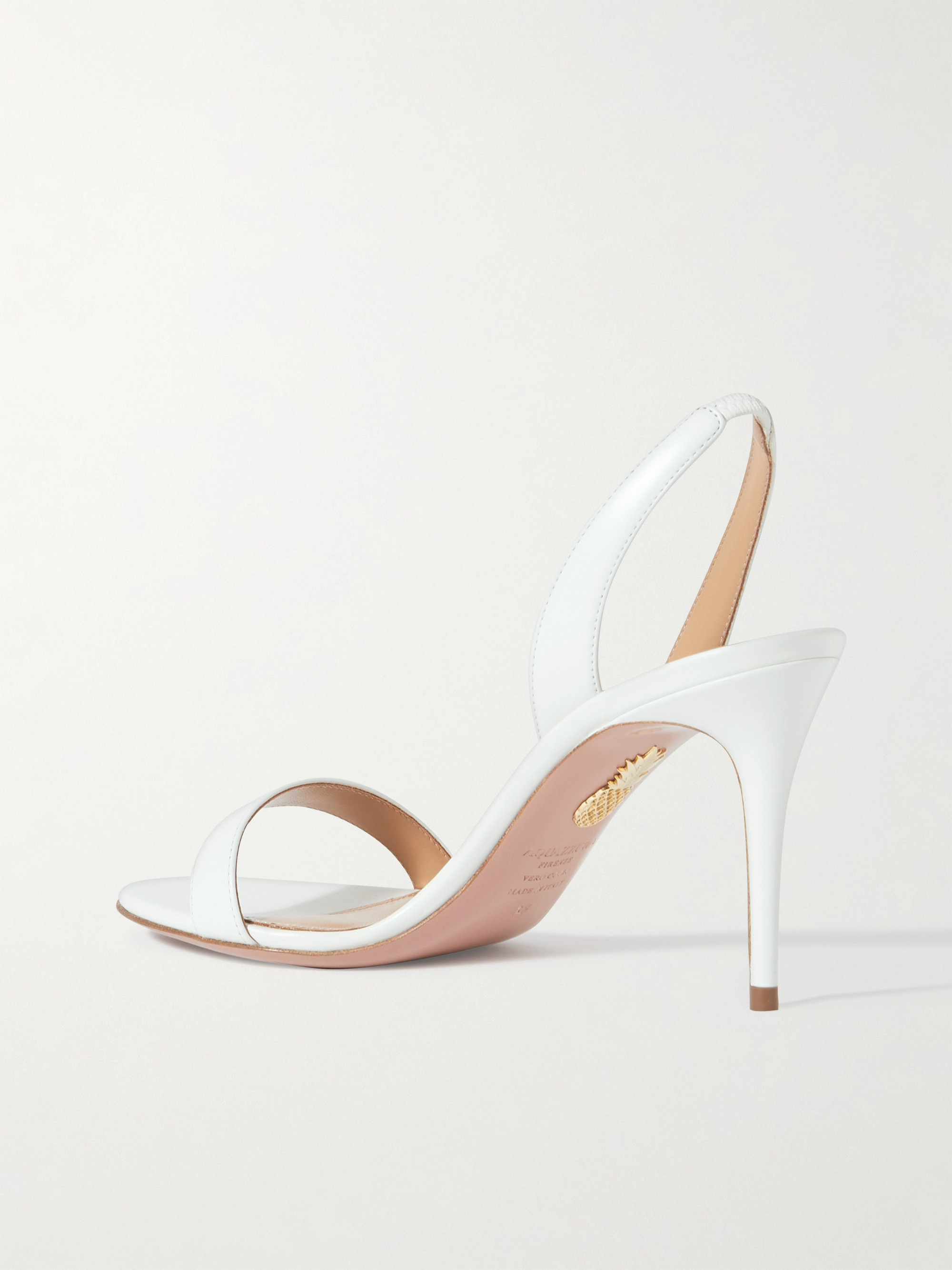 AQUAZZURA So Nude 85 leather slingback sandals thumbnail