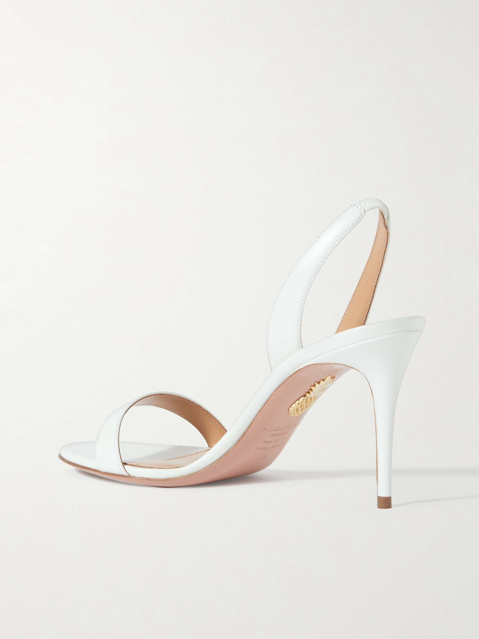 AQUAZZURA So Nude 85 leather slingback sandals