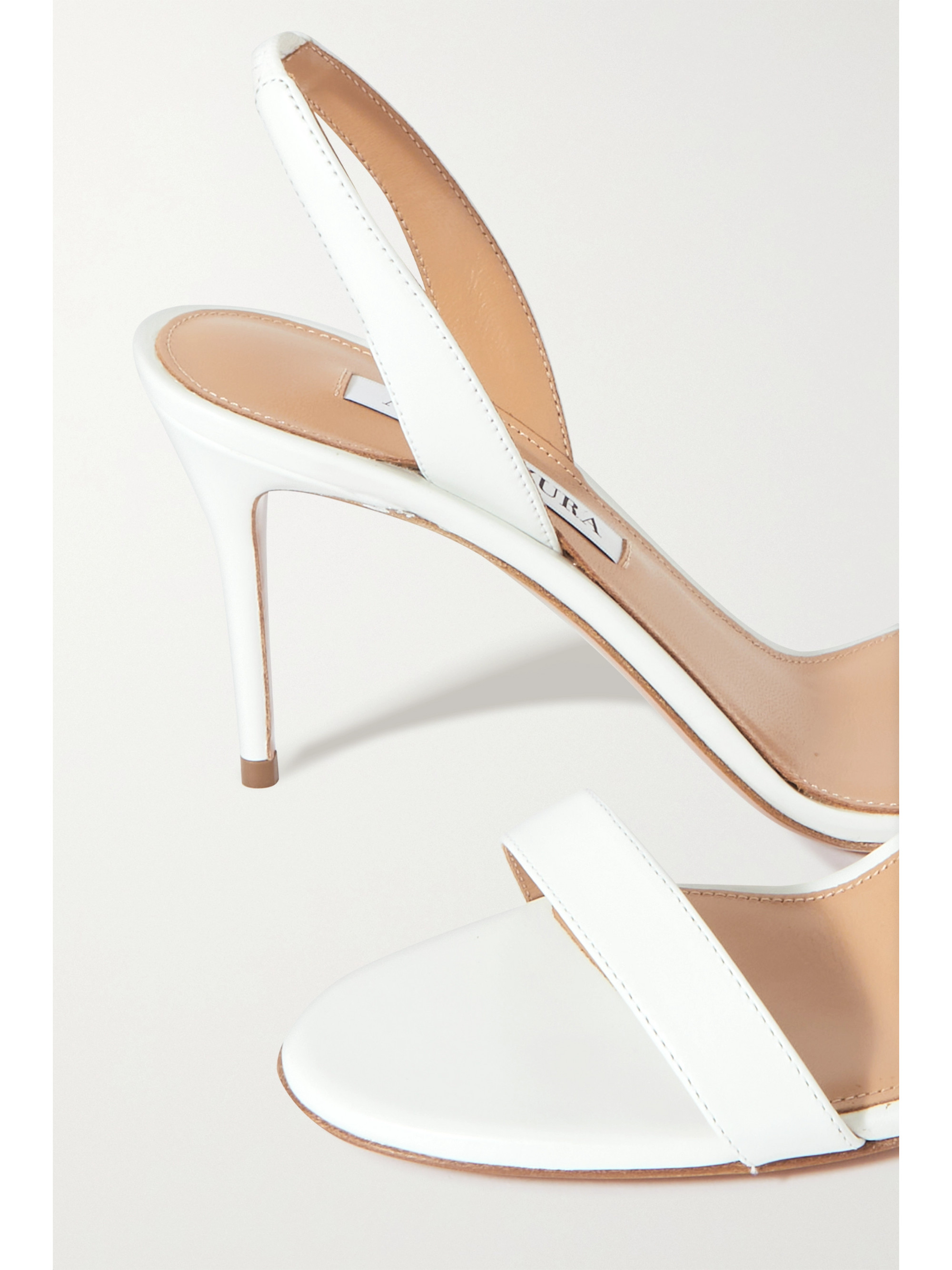 AQUAZZURA So Nude 85 leather slingback sandals thumbnail