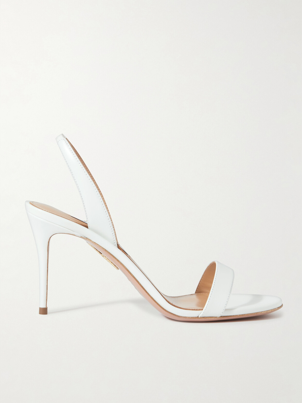 Aquazzura So Nude 85 Leather Slingback Sandals - White