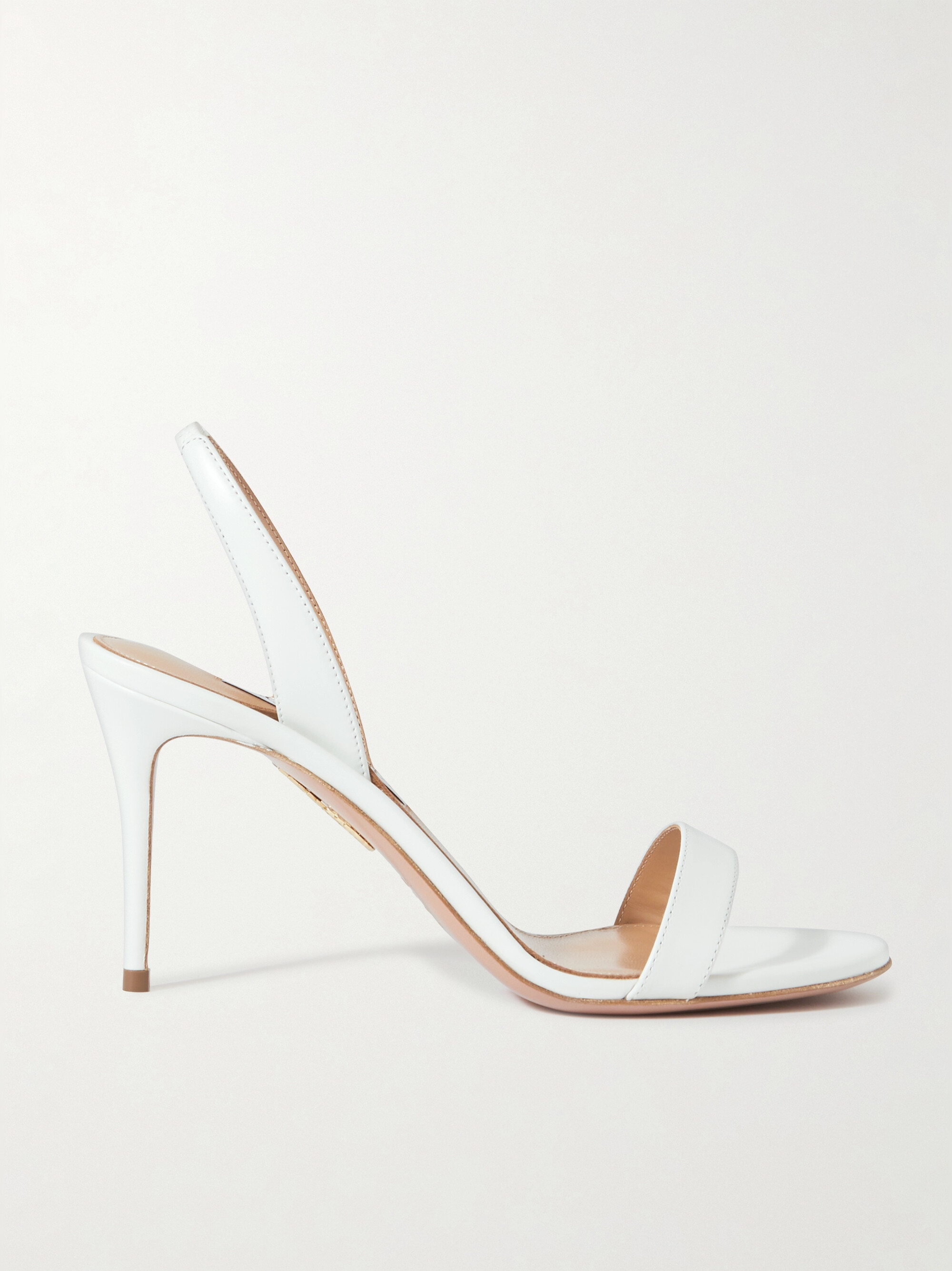 AQUAZZURA So Nude 85 leather slingback sandals
