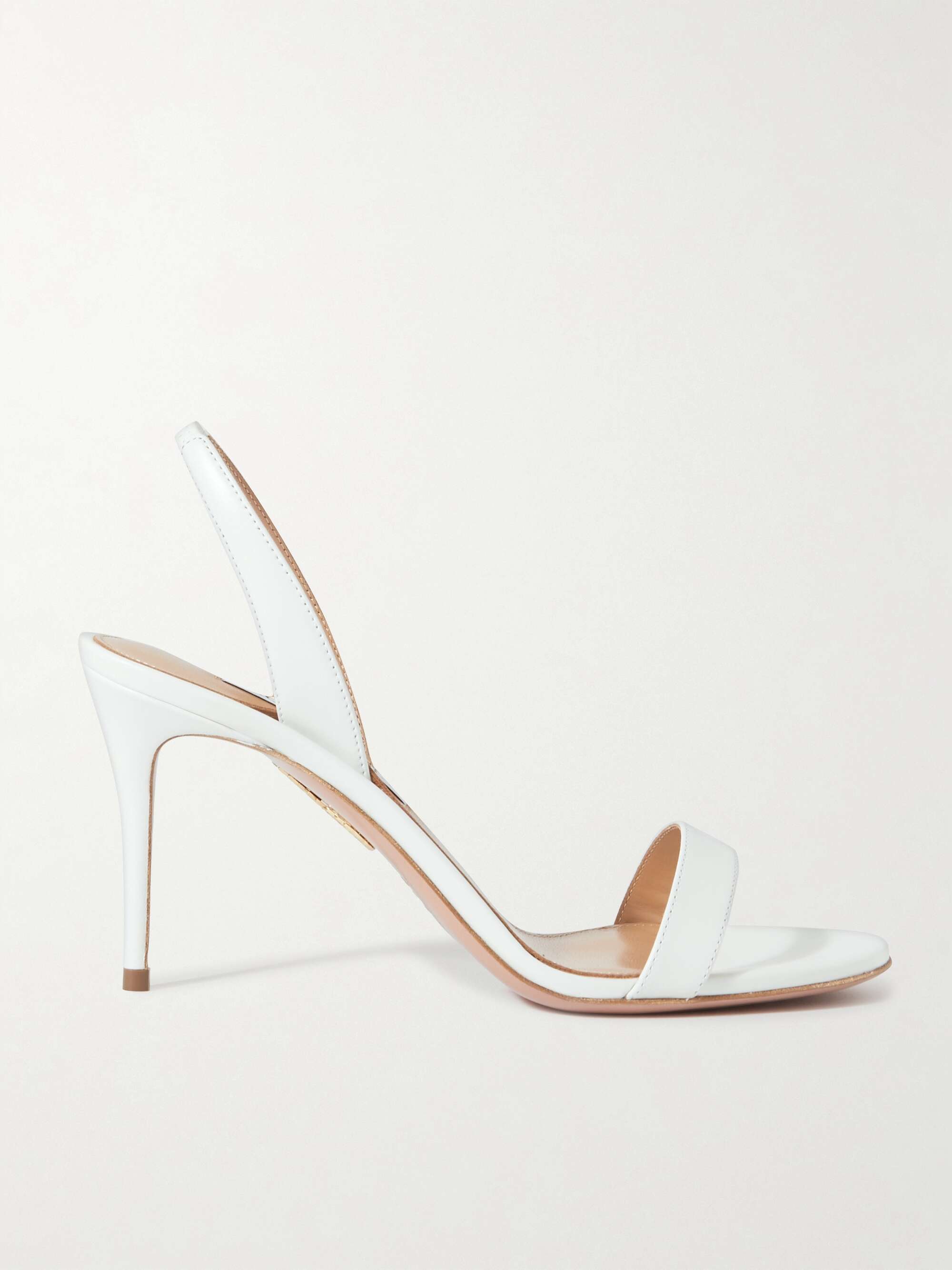 AQUAZZURA So Nude 85 leather slingback sandals | NET-A-PORTER