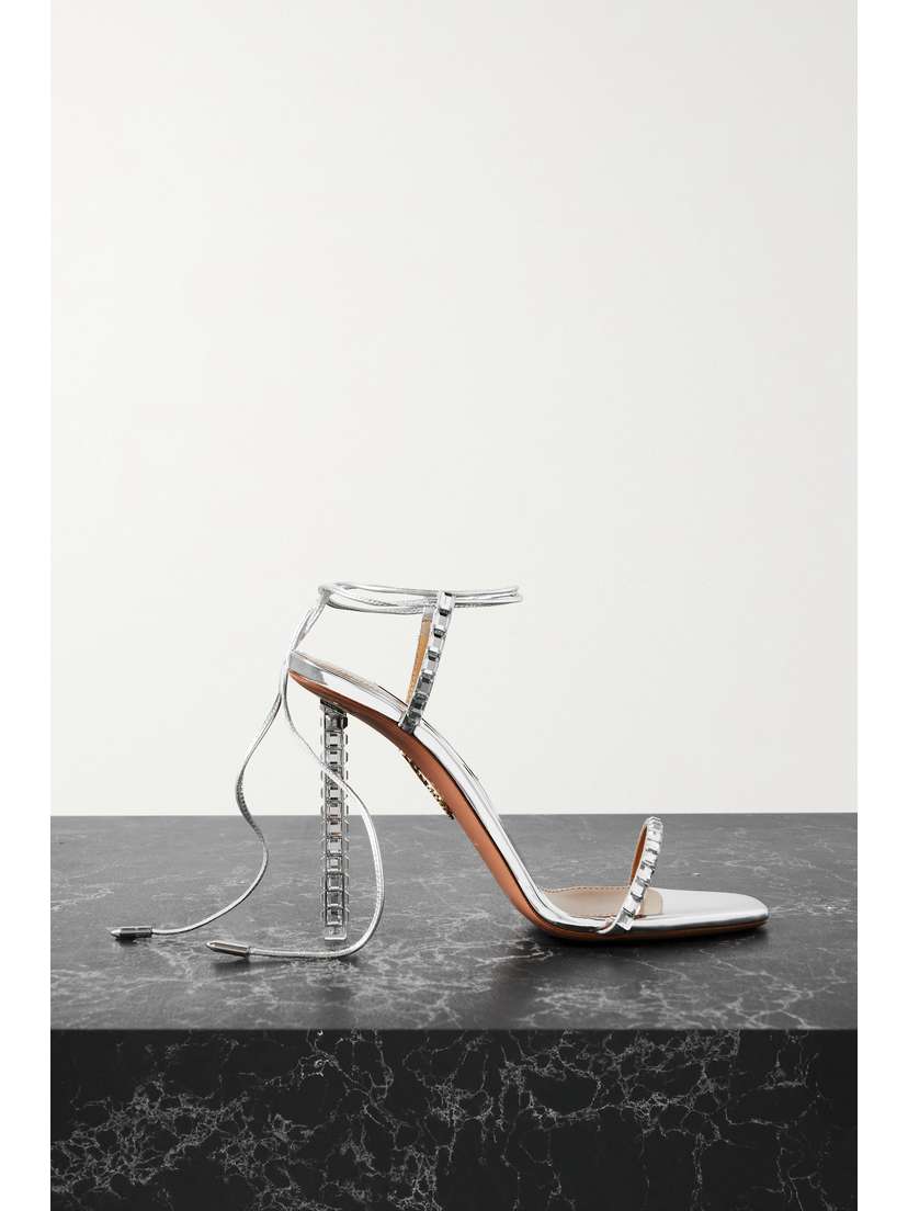 Aquazzura Rock Chic 105 Crystal-embellished Leather Sandals