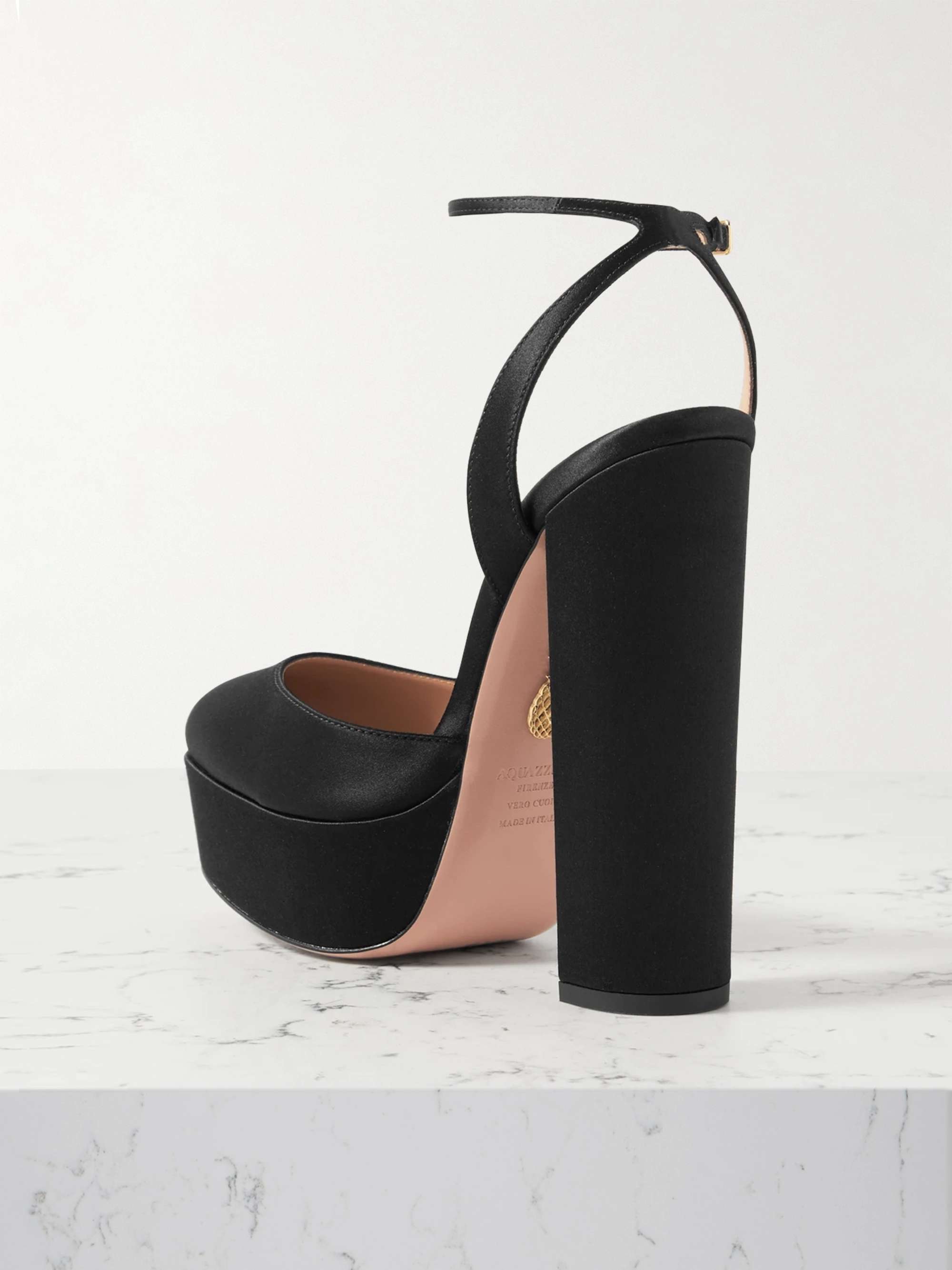 AQUAZZURA So High Plateau 140 天鹅绒防水台高跟鞋
