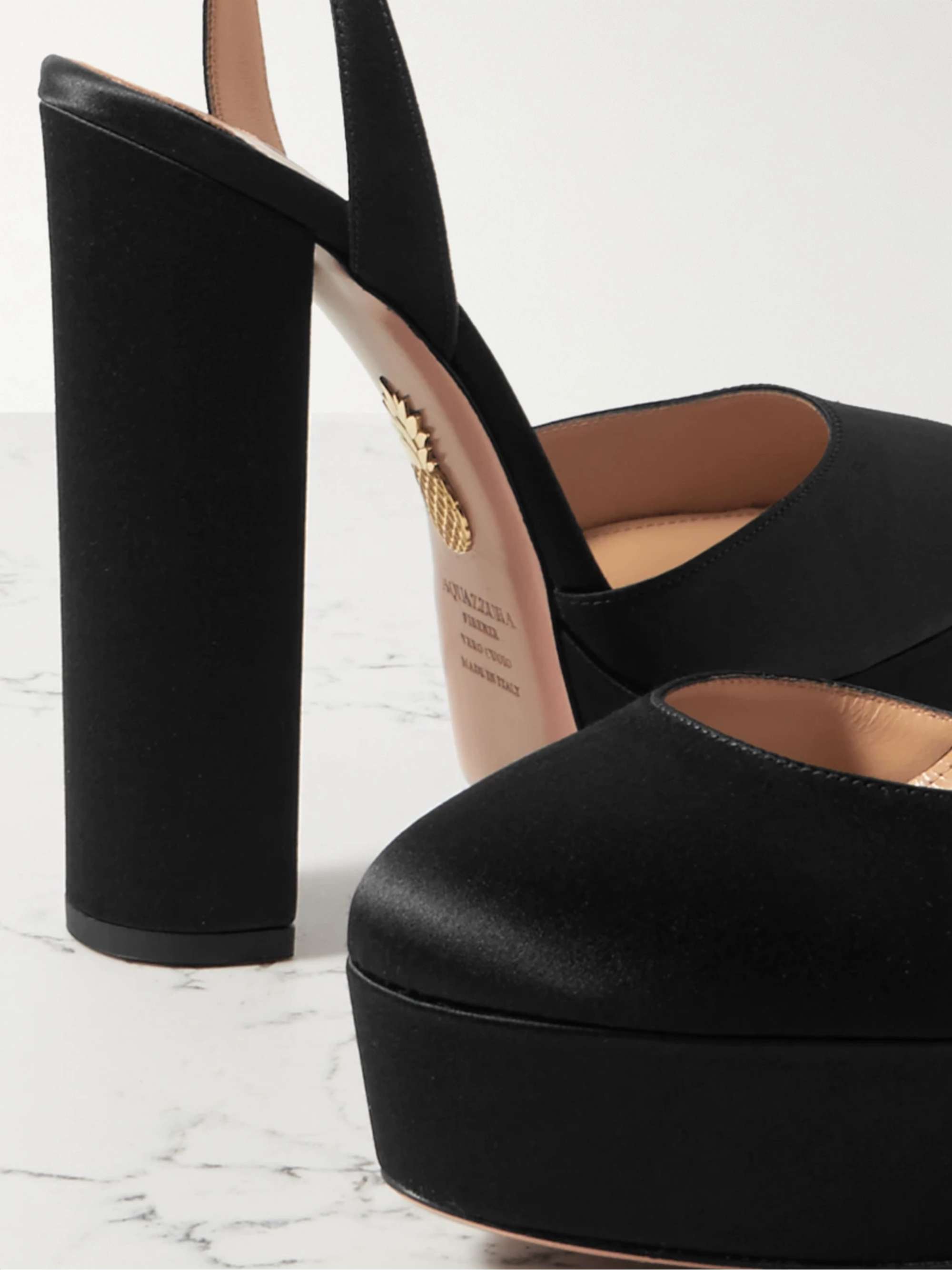 AQUAZZURA So High Plateau 140 天鹅绒防水台高跟鞋