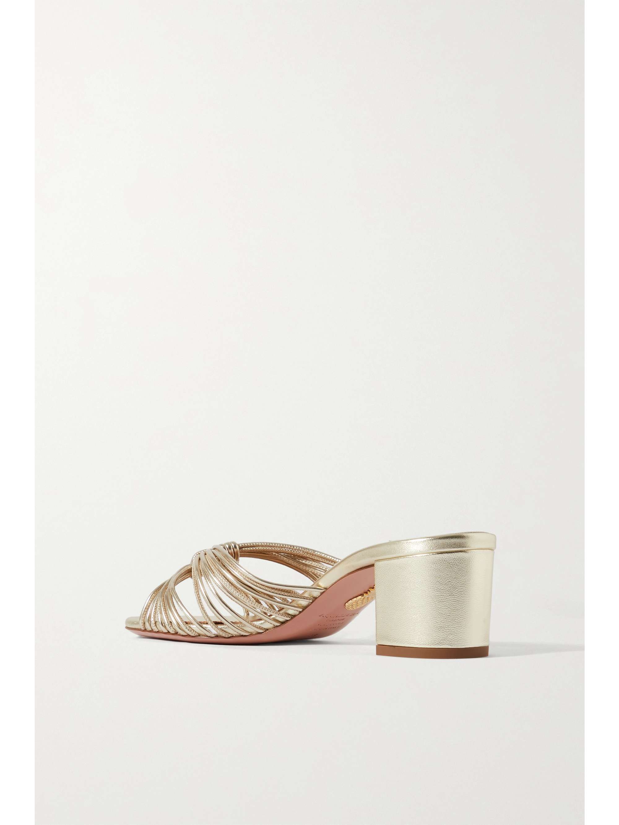 AQUAZZURA Club twisted leather mules