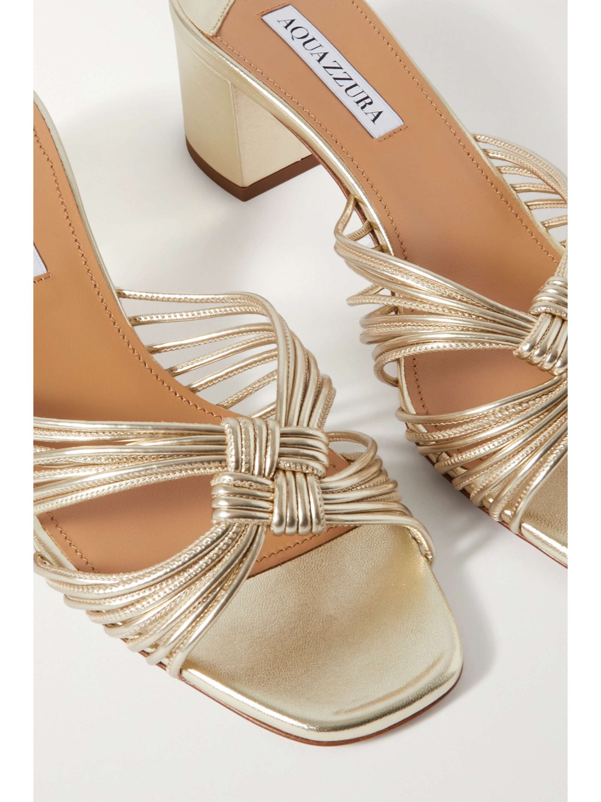 AQUAZZURA Club twisted leather mules
