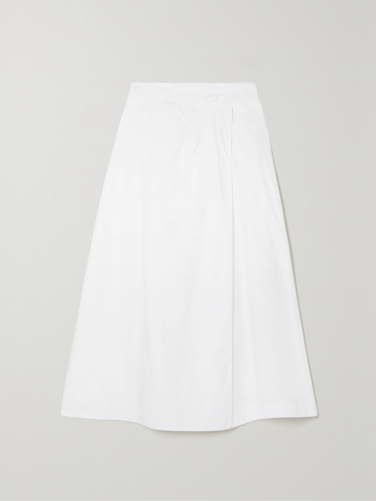 Caes - Cotton And Lyocell-blend Poplin Maxi Wrap Skirt - White image