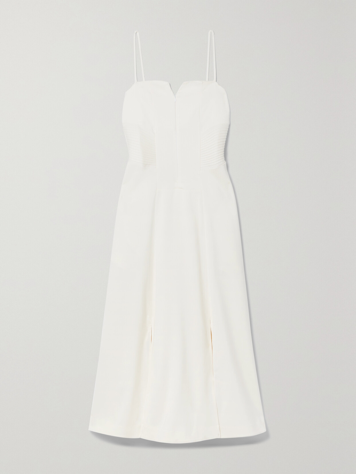 Caes - Pintucked Grain De Poudre Maxi Dress - White image