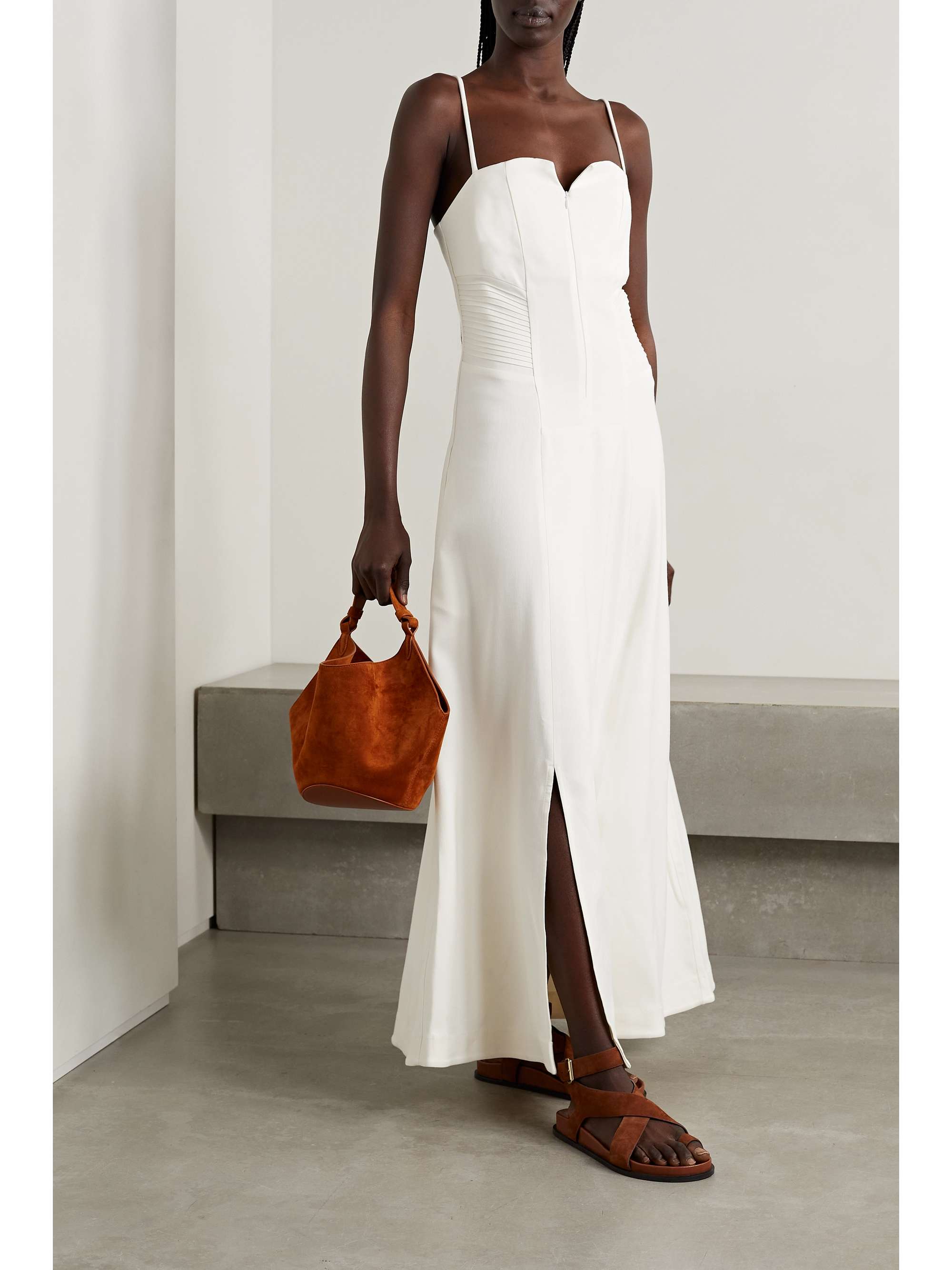 CAES Pintucked grain de poudre maxi dress | NET-A-PORTER