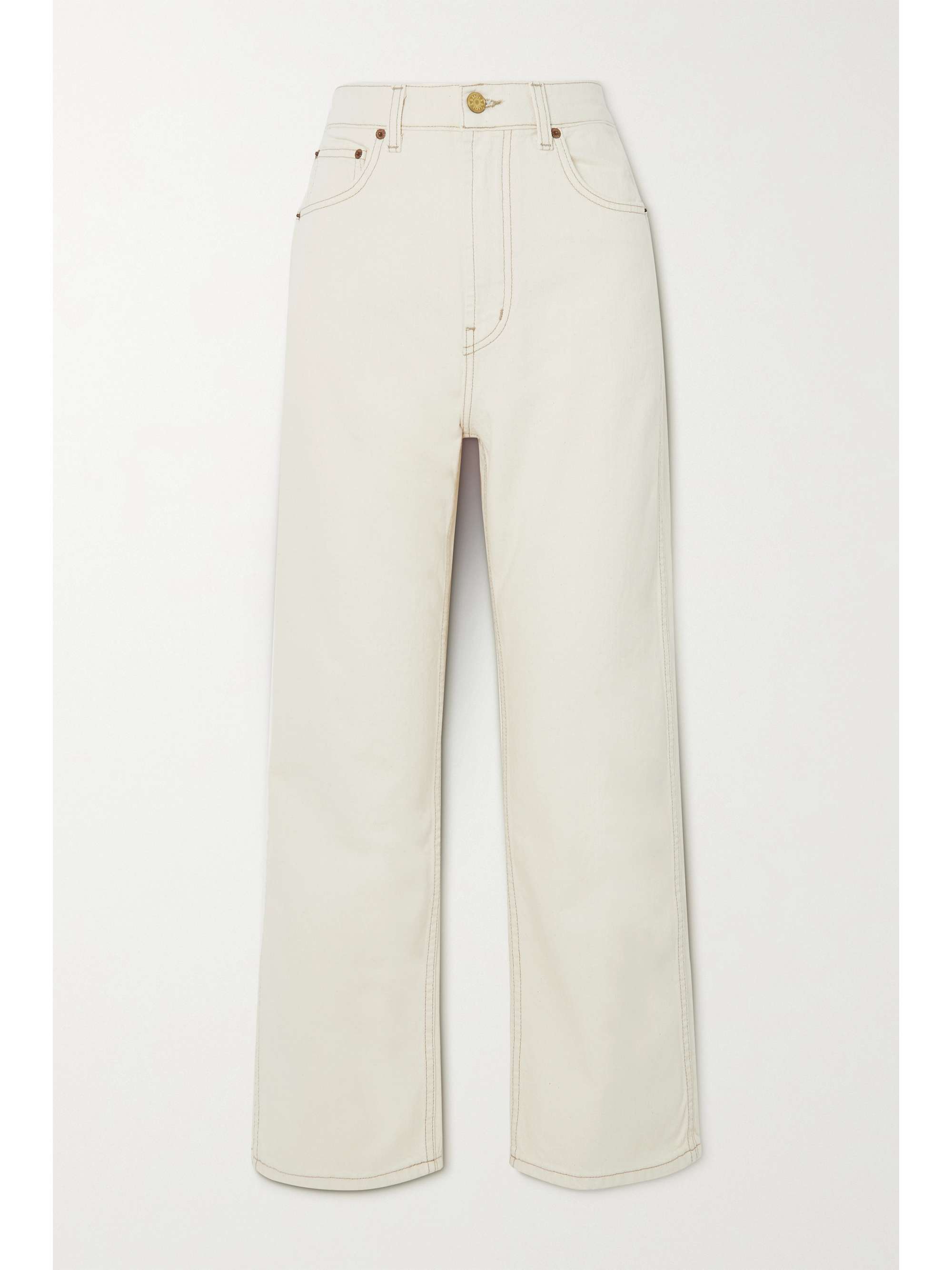 Ecru Plein high-rise straight-leg jeans 