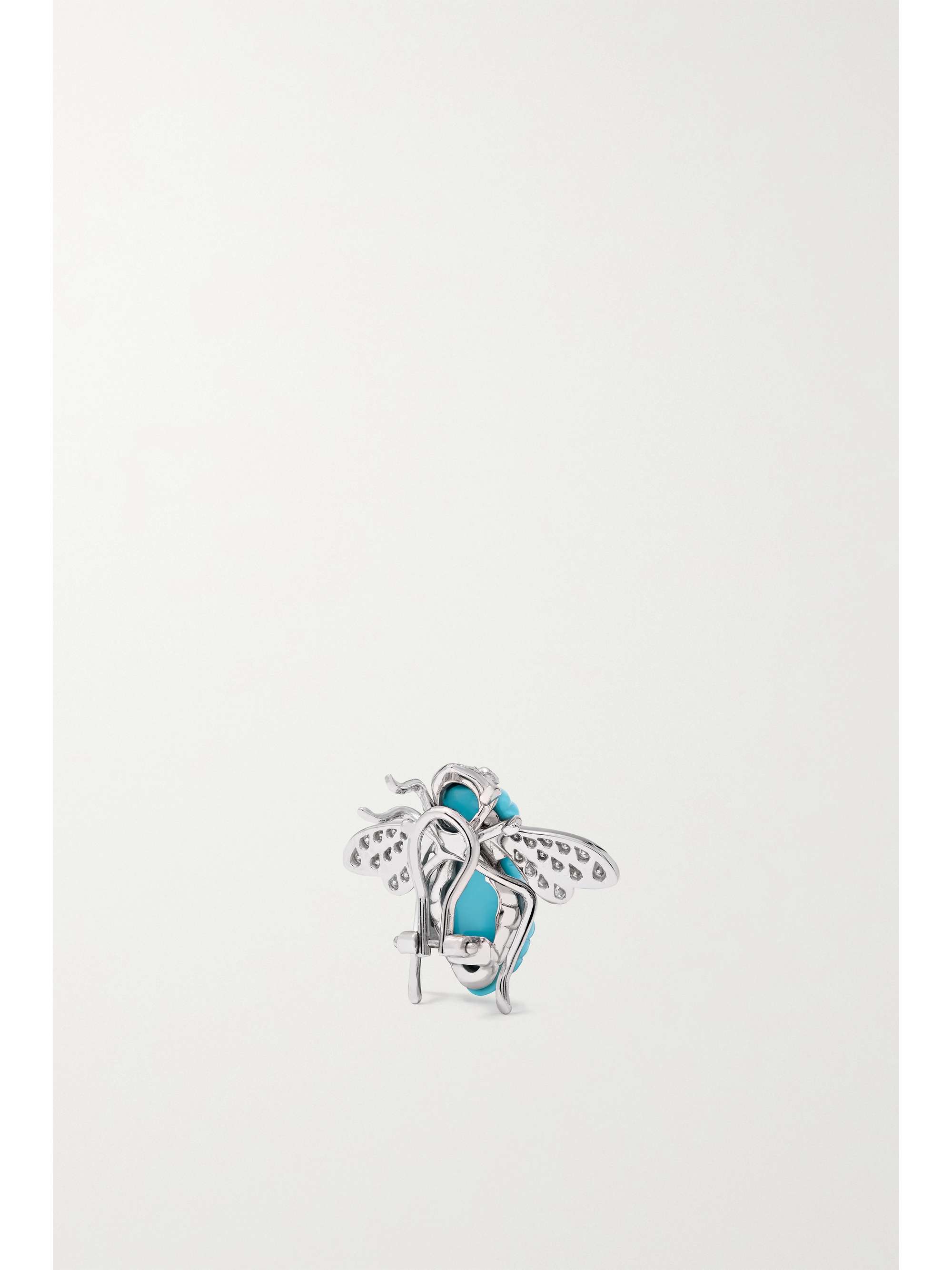 SABBADINI 18-karat white gold, turquoise and diamond earrings