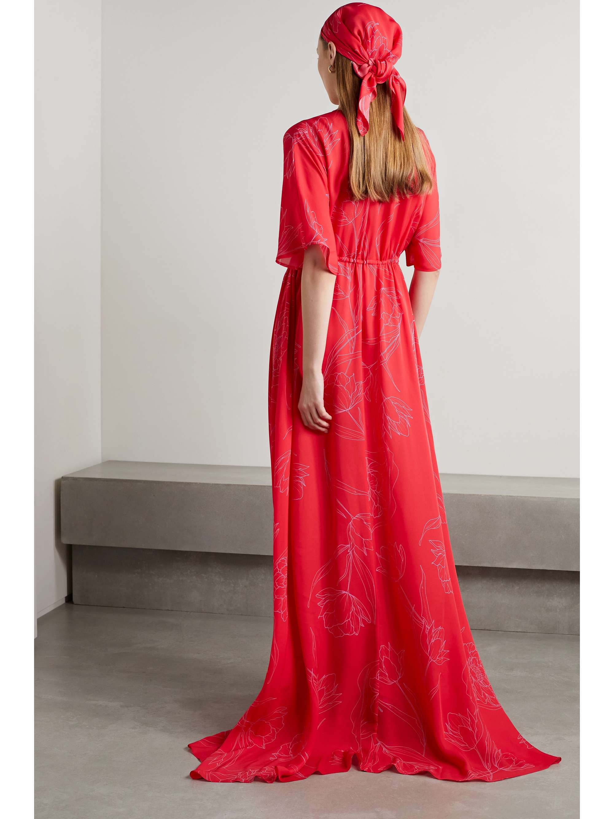 CAROLINA HERRERA Floral-print silk-georgette gown