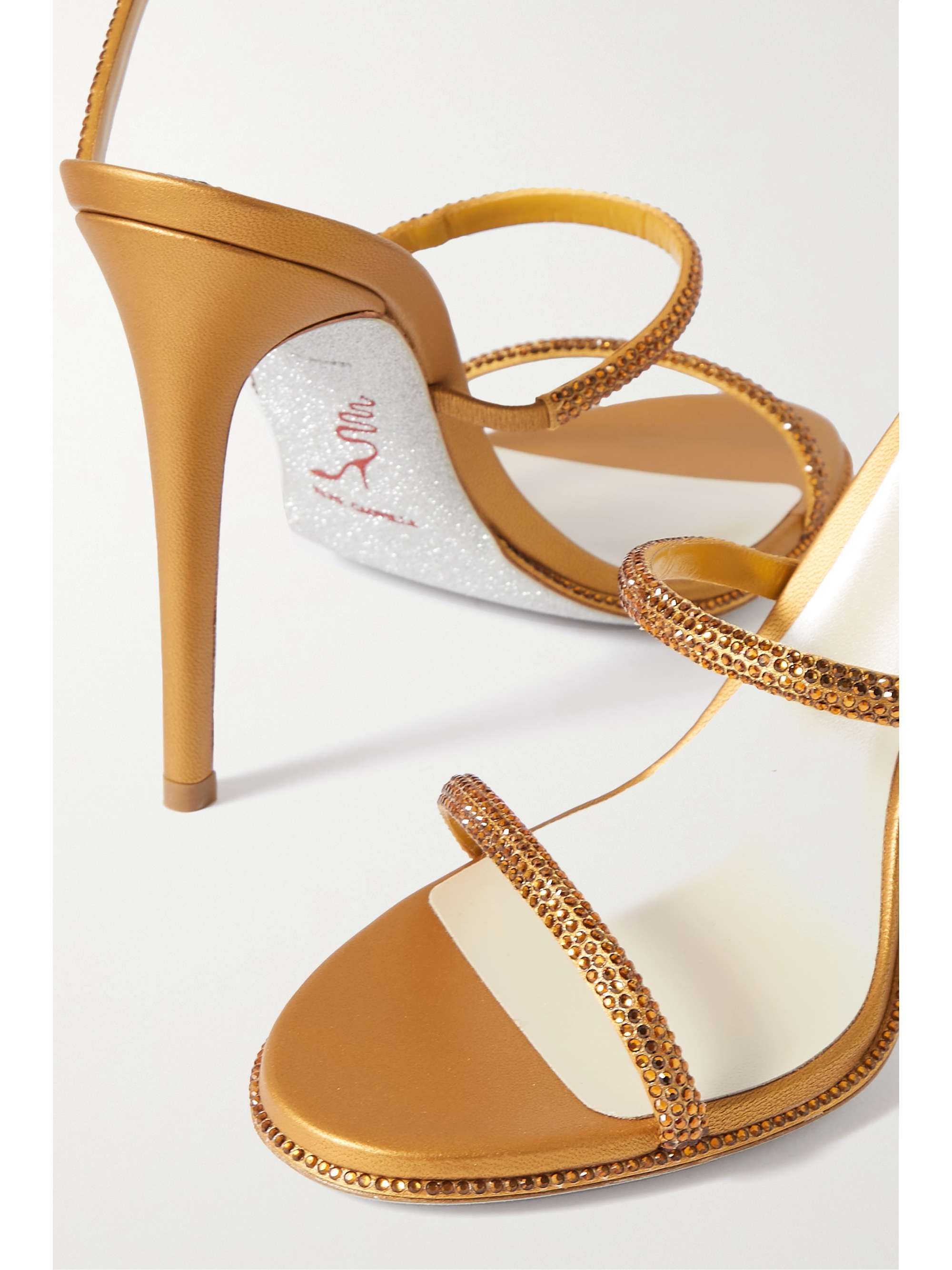 rené caovilla metallic cleo crystal embellished sandals