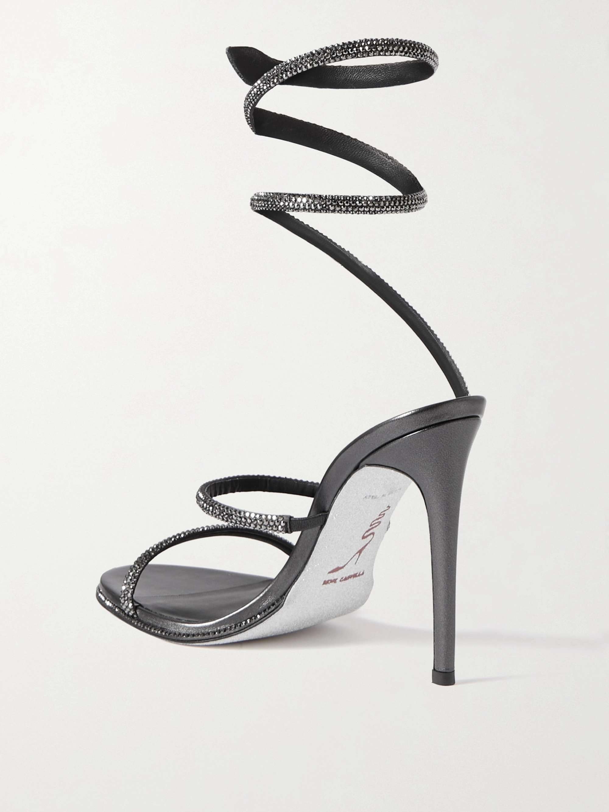 RENÉ CAOVILLA Cleo crystal-embellished satin sandals