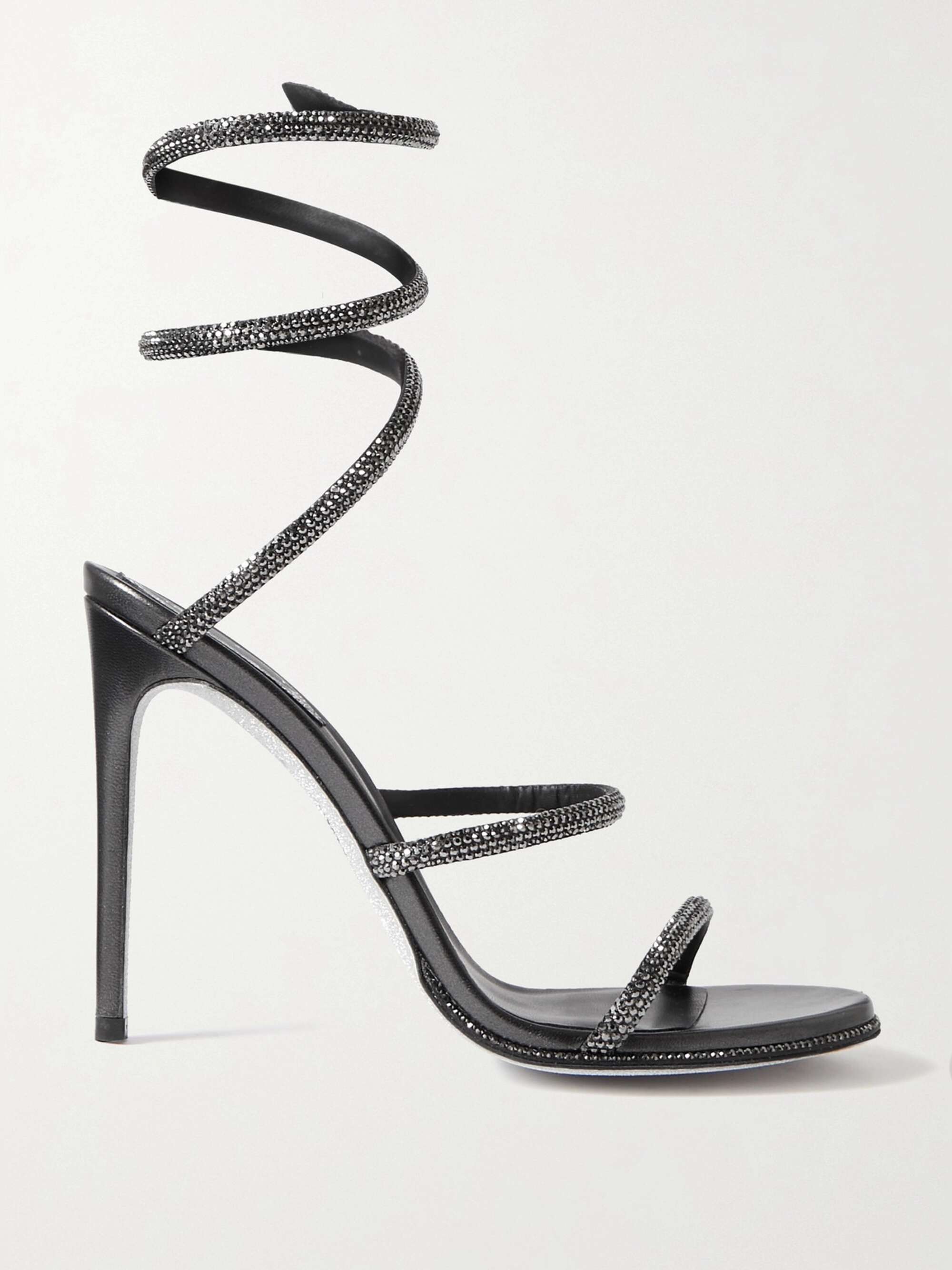 RENÉ CAOVILLA Cleo crystal-embellished satin sandals | NET-A-PORTER